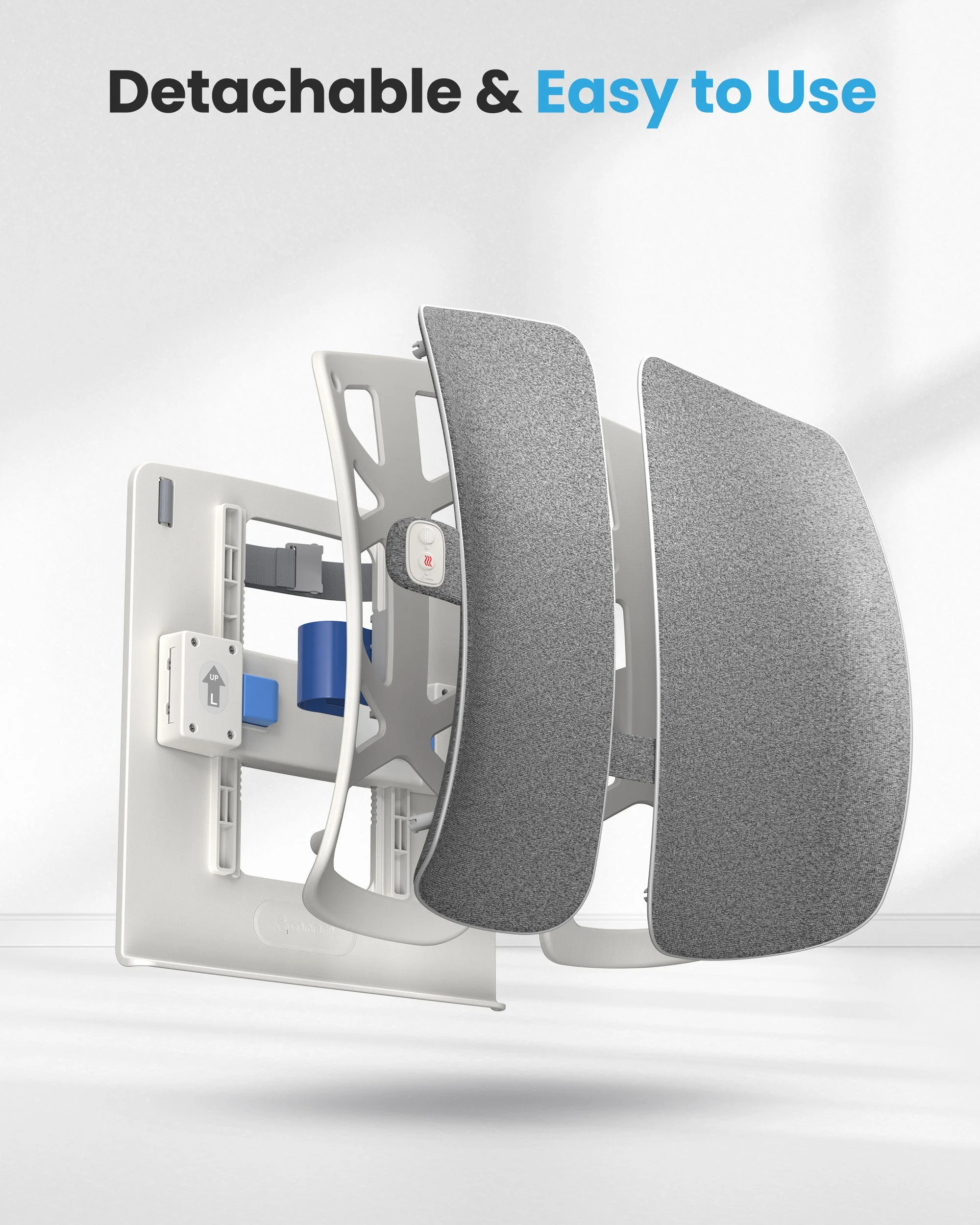 Adjustment Ergonomic Lumbar Support Pillow with Heat and Vibration - 1313 - Image 4