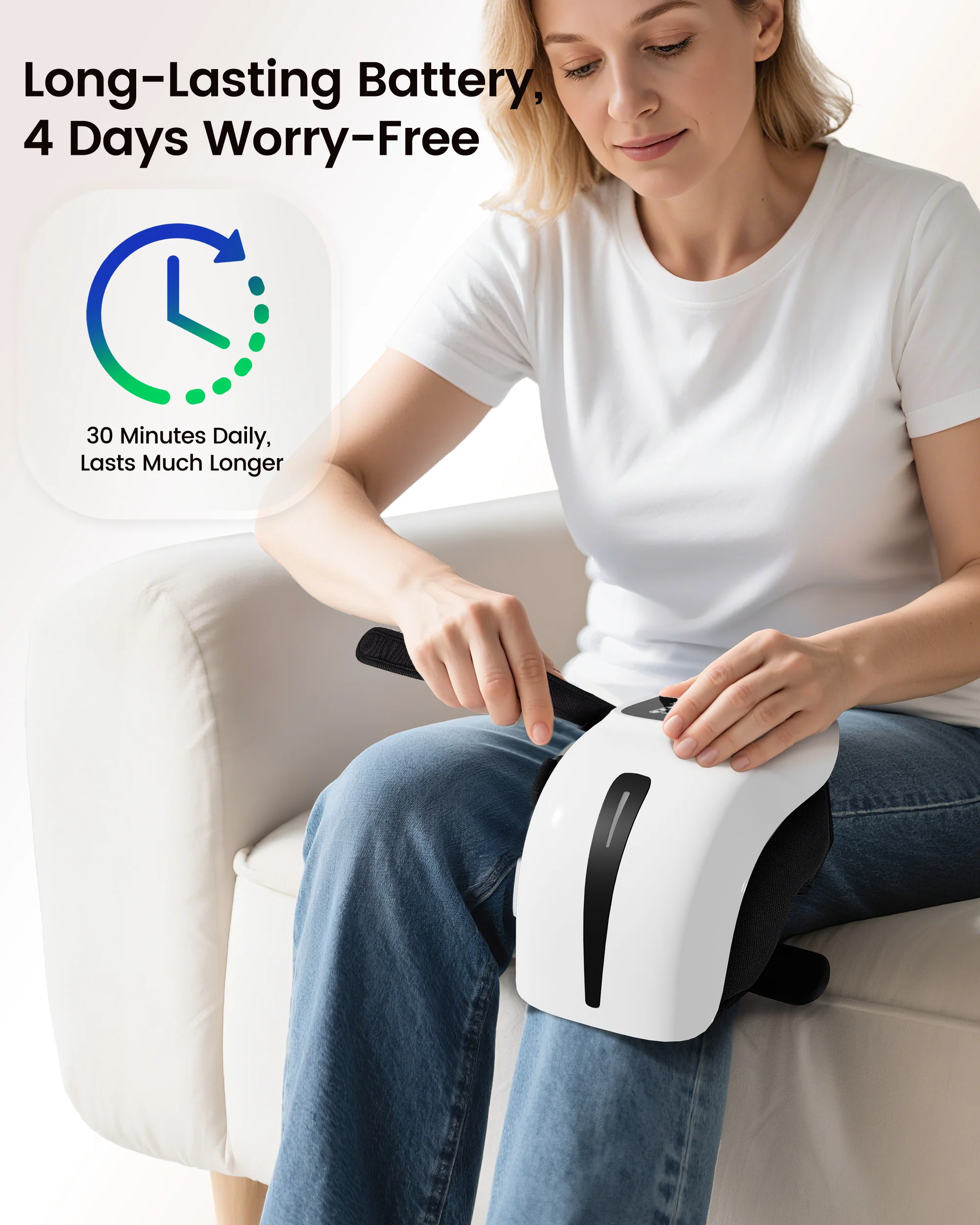 CILI Cordless Knee Massager with Heat, Red Light Knee Massager for Pain Relief - 5504 - Image 6