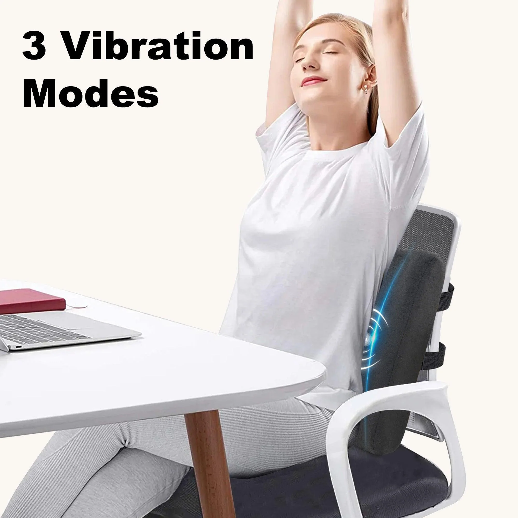 Heated Back Support Pillow with Vibration - 4102 - Image 3