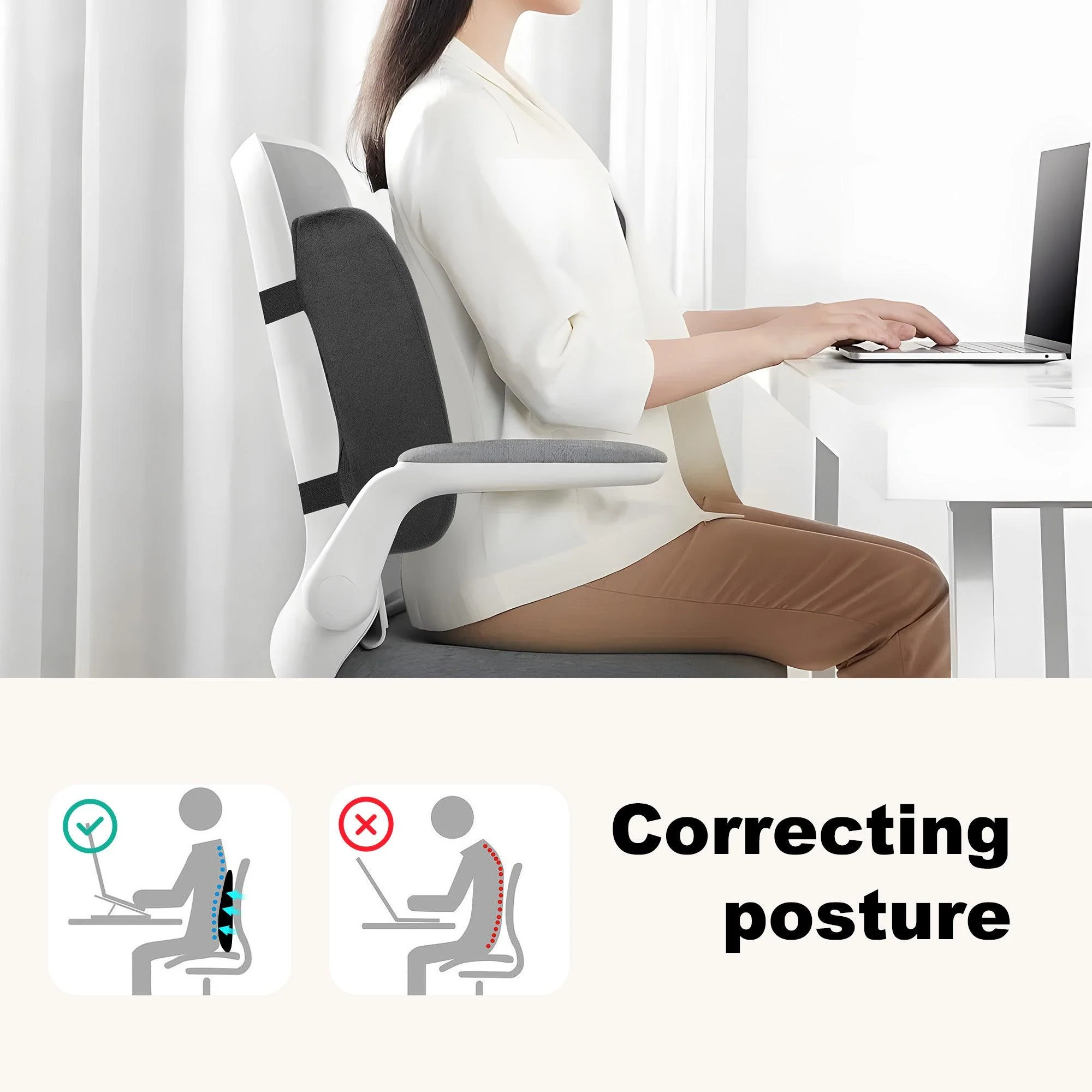 Heated Back Support Pillow with Vibration - 4102 - Image 4