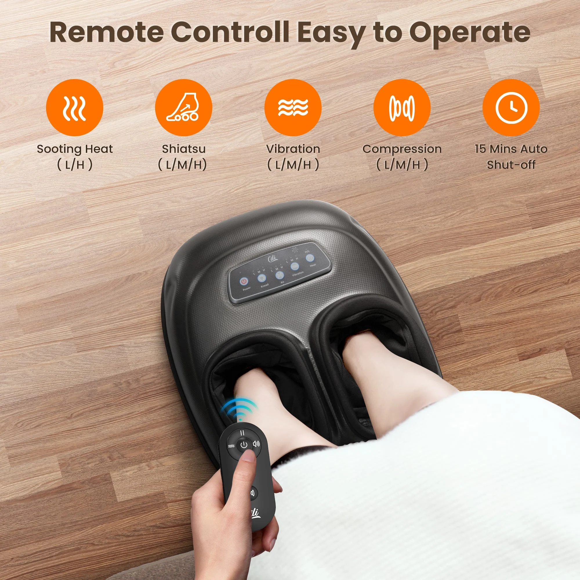 CILI Shiatsu Foot Massager Machine  for Plantar Fasciitis Neuropathy - 5225RC - Image 6
