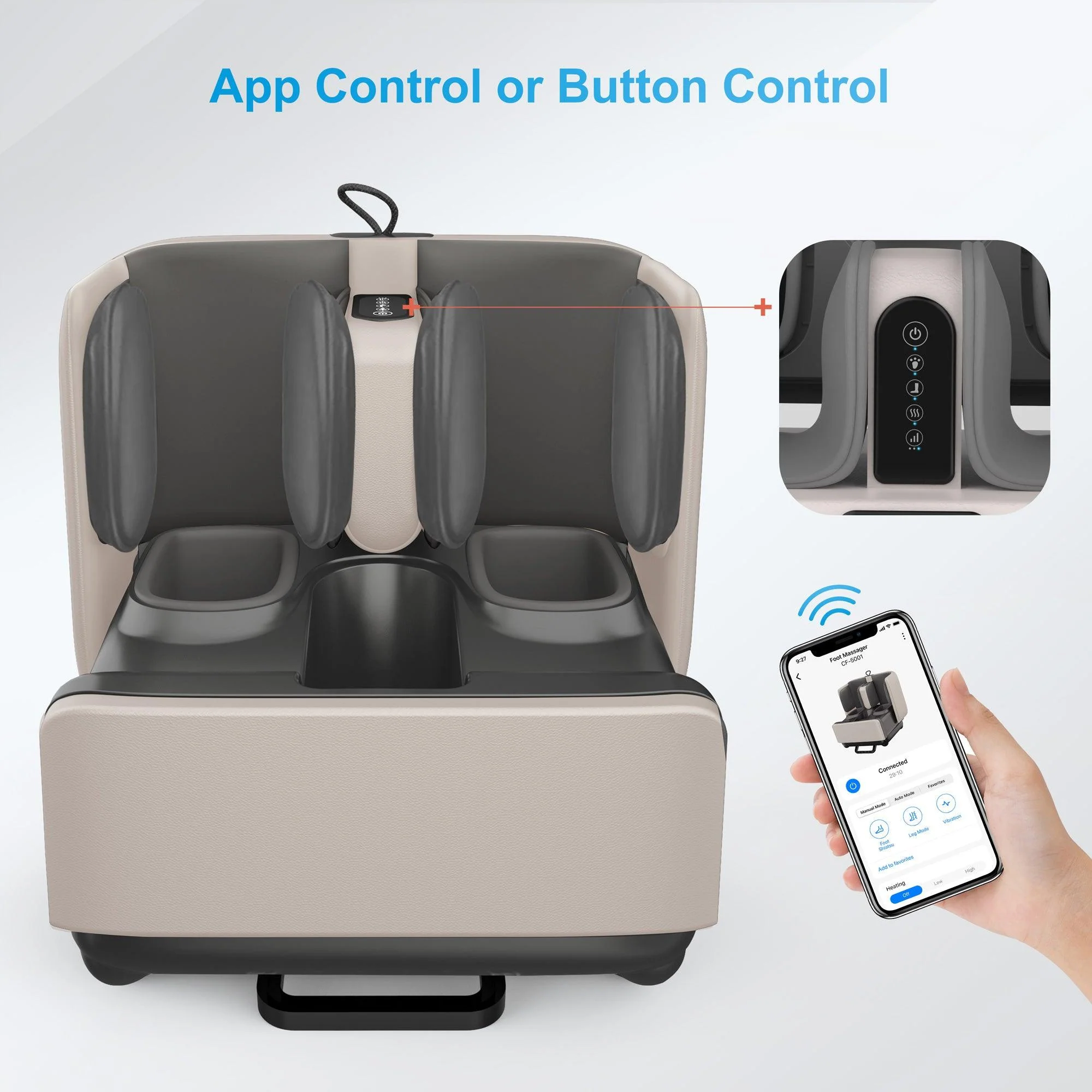 2-in-1 Foot And Calf Massager & Foot Rest with APP Control - 5001-APP - Image 3