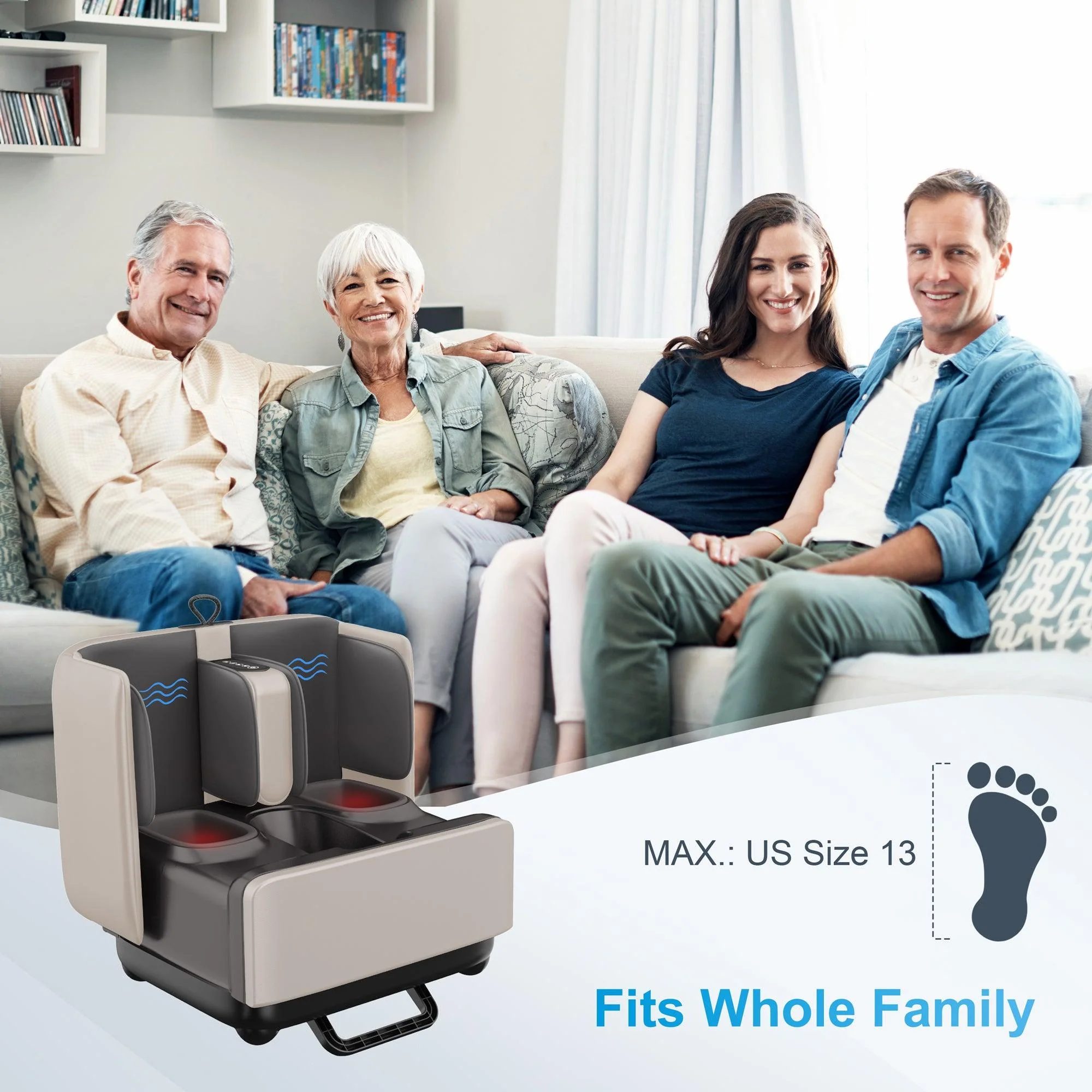2-in-1 Foot And Calf Massager & Foot Rest with APP Control - 5001-APP - Image 7