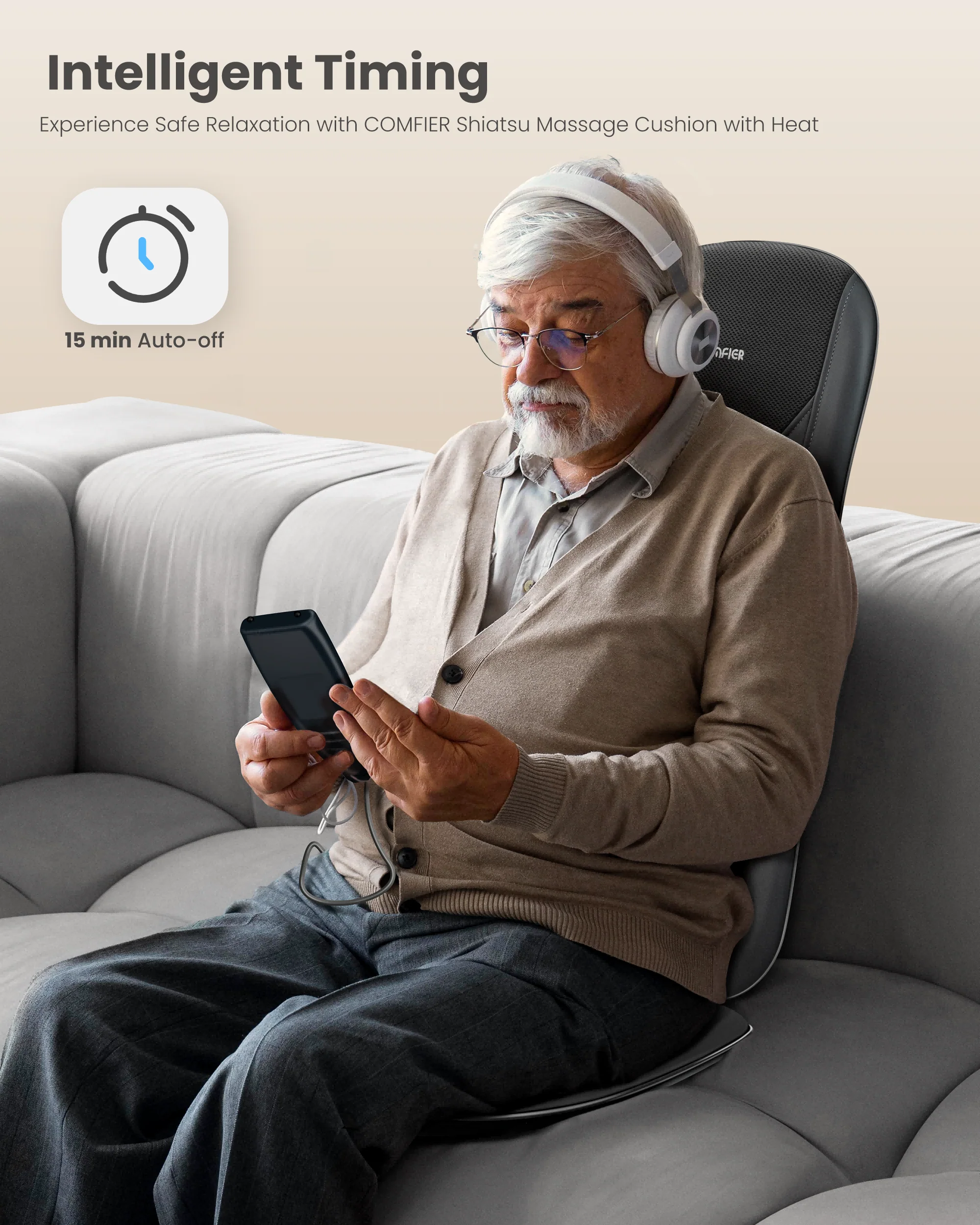 Portable Lightweight Design Full Back Massager for Chair - 2405 - Image 5