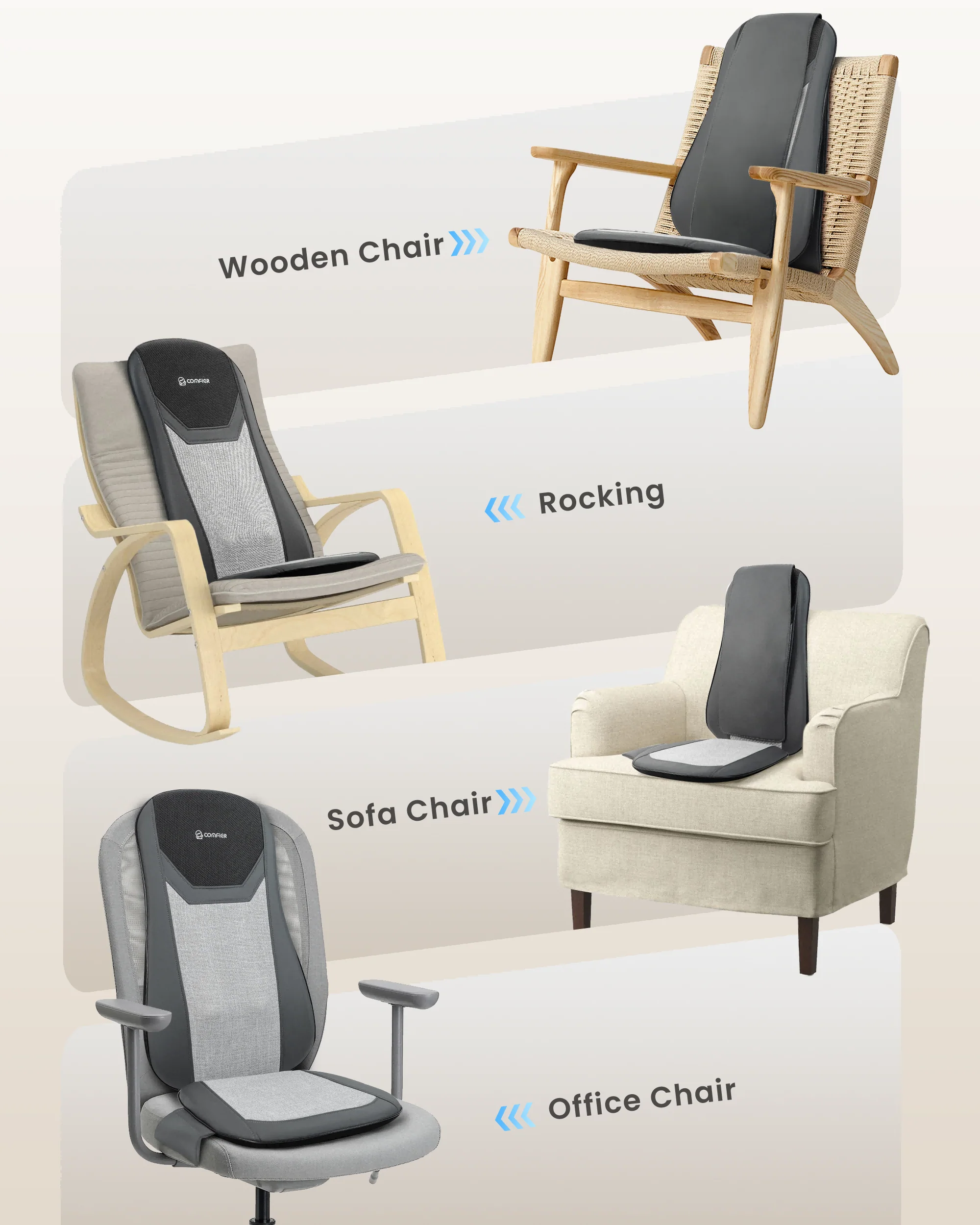 Portable Lightweight Design Full Back Massager for Chair - 2405 - Image 6