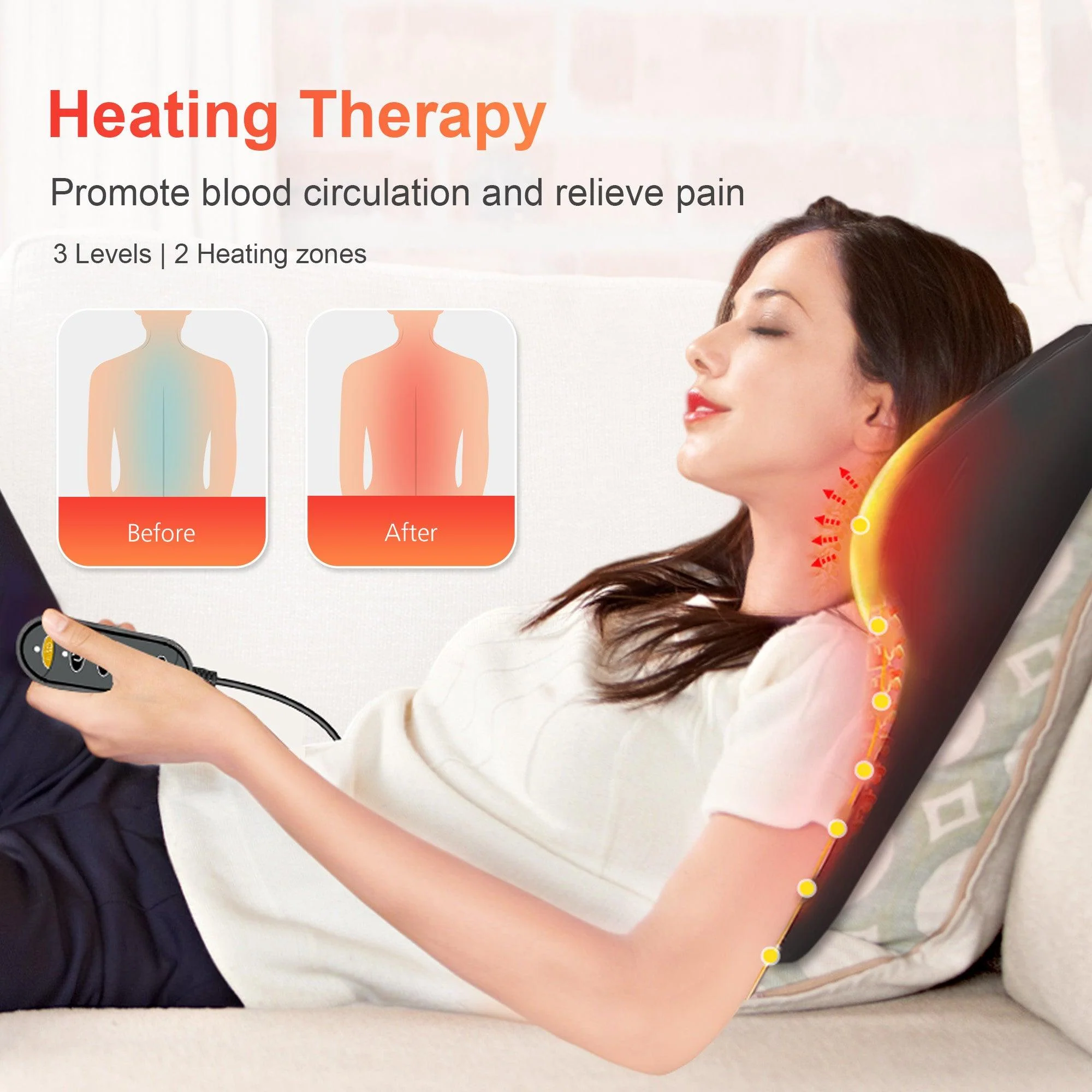3D Shiatsu Deep Kneading Back Massager for Back & Neck Pain Relief - 1228 - Image 5