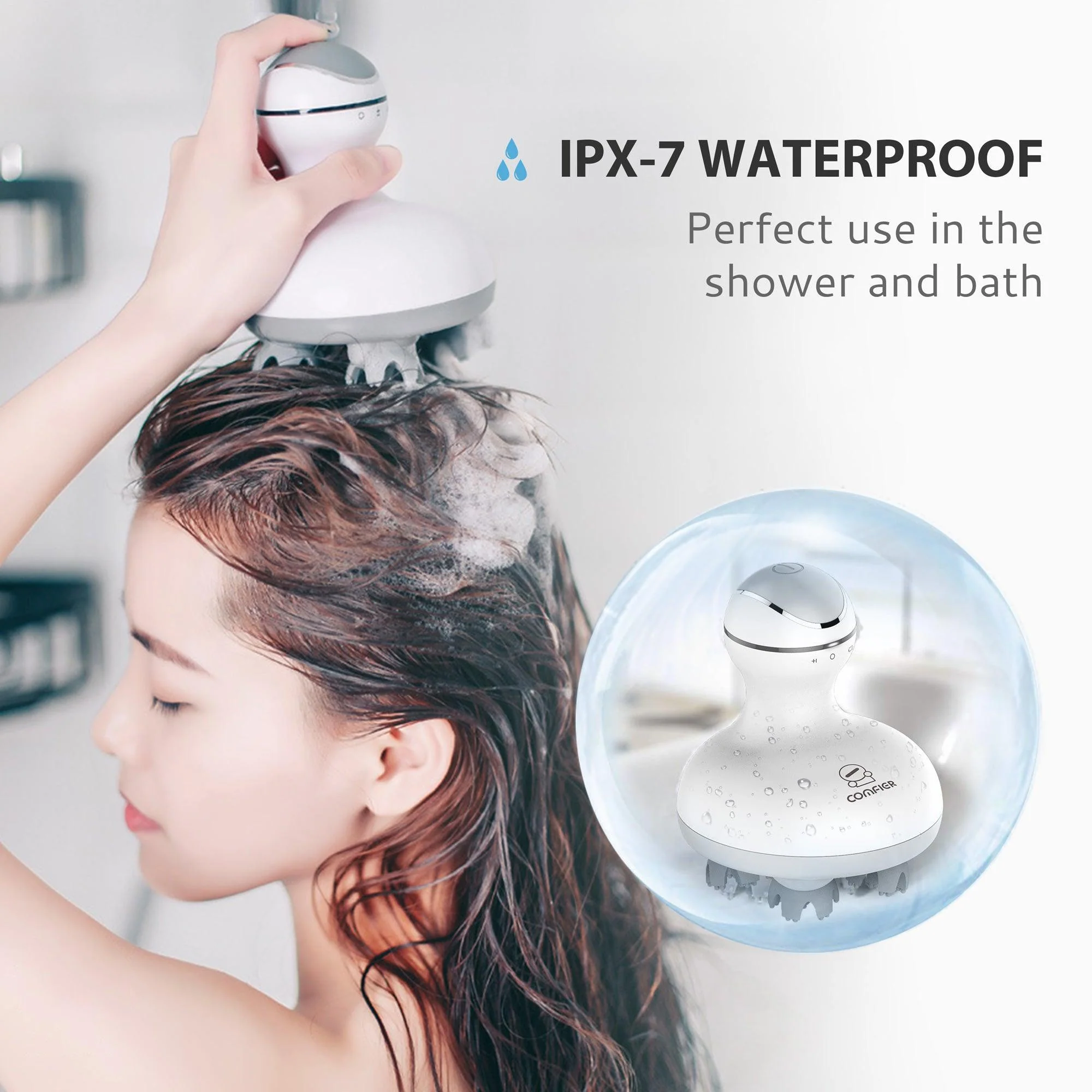 Cordless Scalp Massager for Hair Growth, Deep Clean and Stress Relax - 4902 - Image 3
