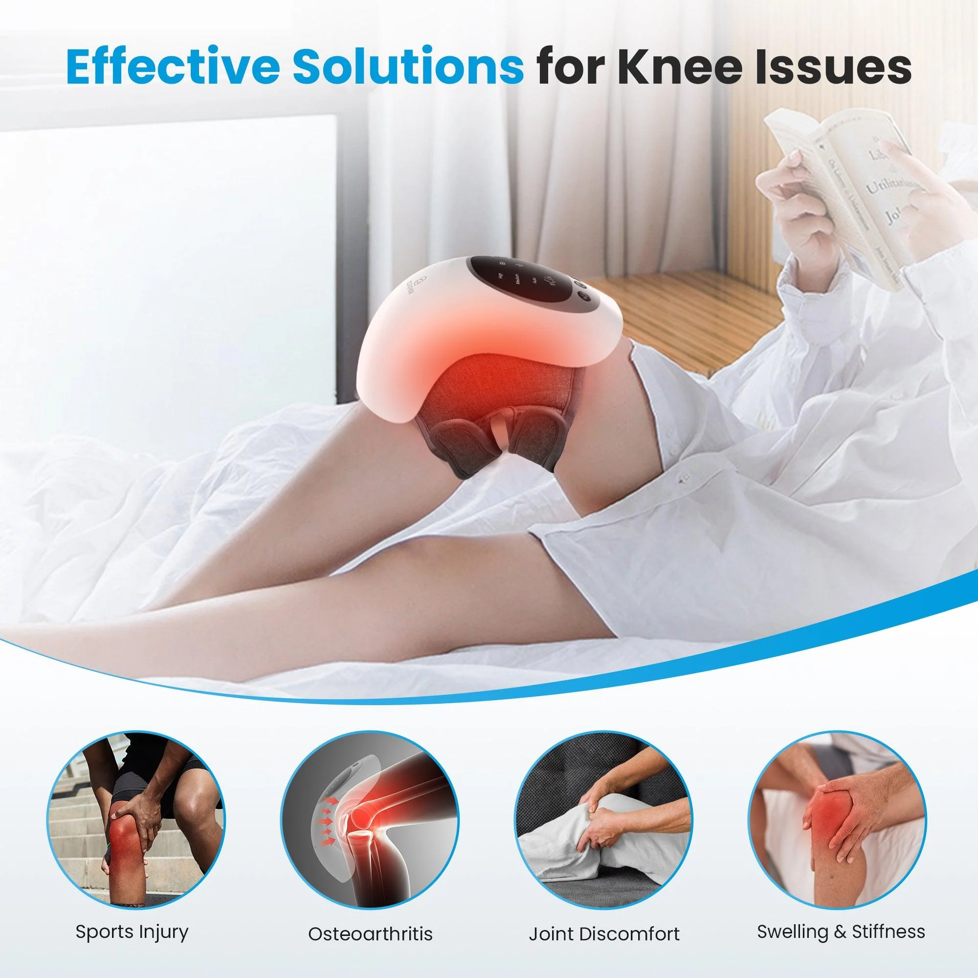 Cordless Knee Massager with Heat and Red Light Therapy - 5320 - Image 6