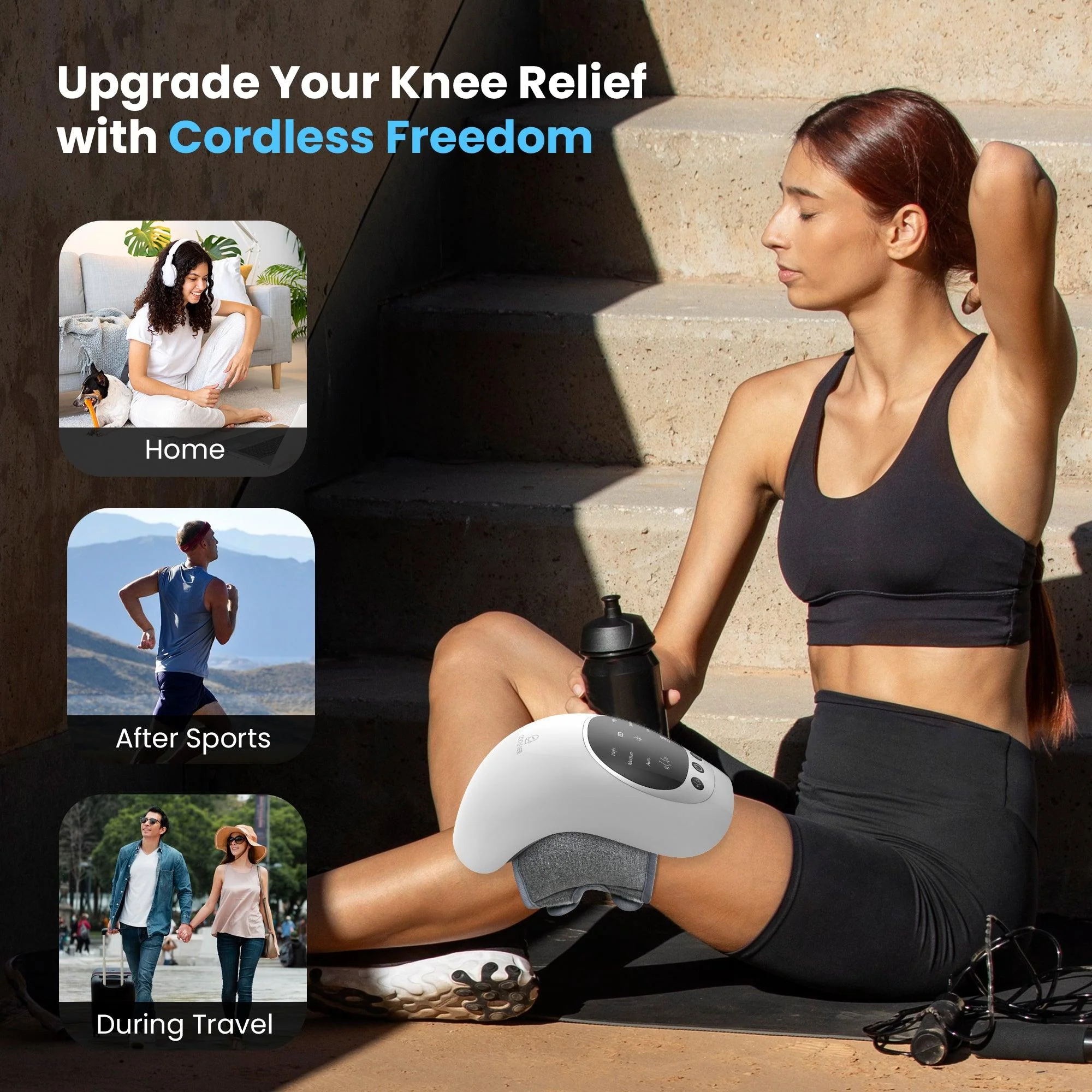Cordless Knee Massager with Heat and Red Light Therapy - 5320 - Image 8