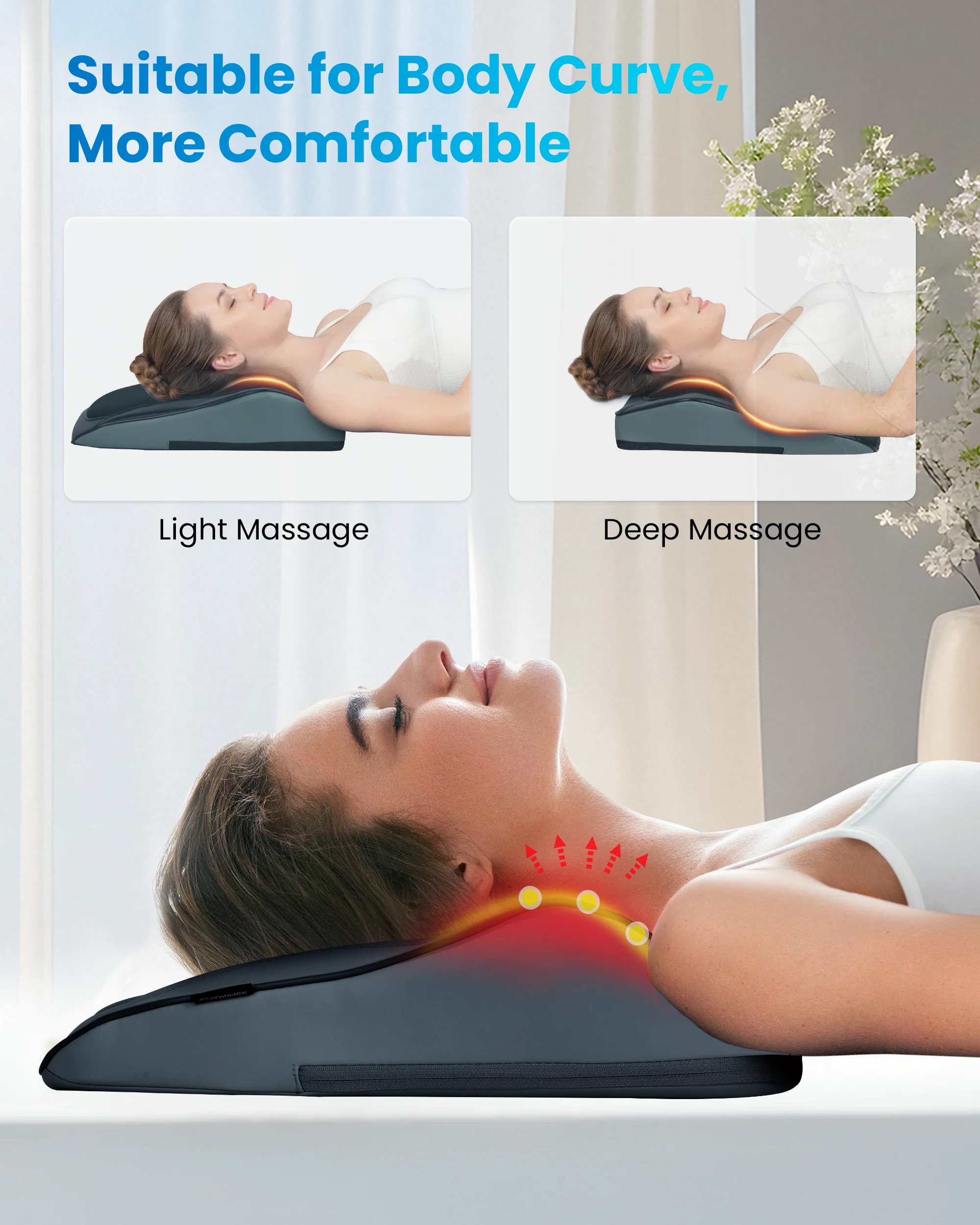Cordless 3D Shiatsu Deep Kneading Back Massager for Back & Neck Pain Relief - 1228C - Image 4
