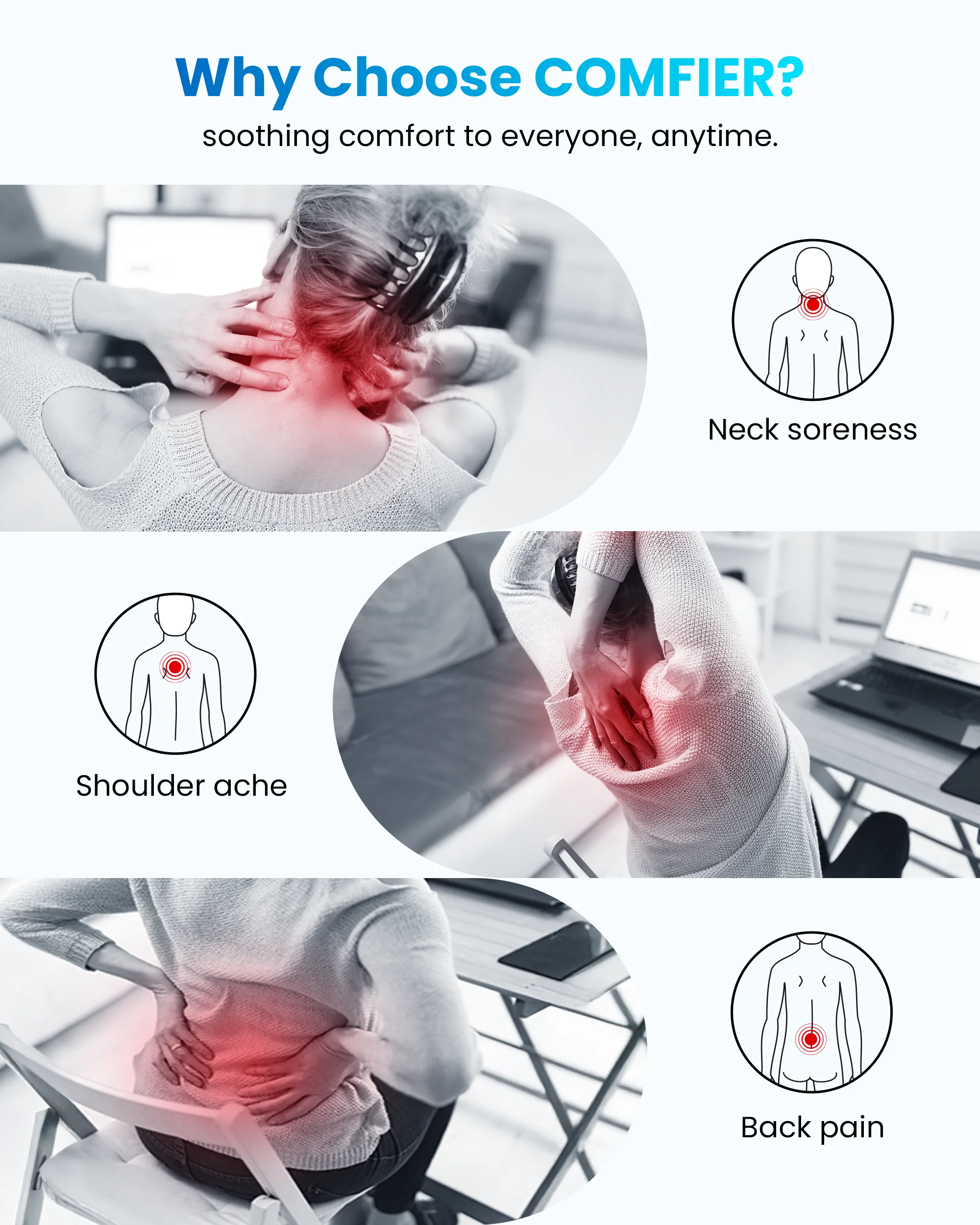 Cordless 3D Shiatsu Deep Kneading Back Massager for Back & Neck Pain Relief - 1228C - Image 7