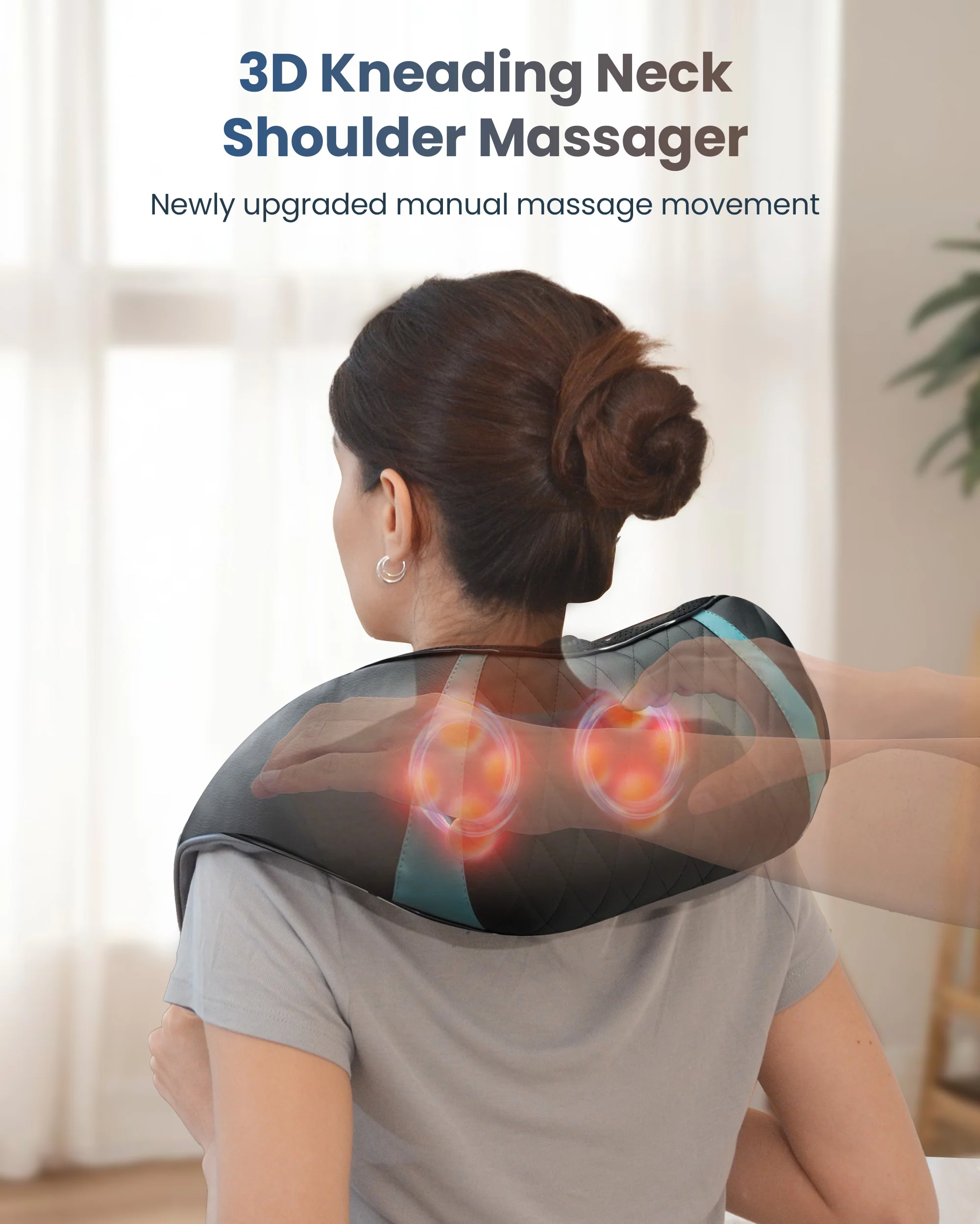 Cordless Neck Massager for Pain Relief Deep Tissue, Rechargable & Portable - 6505 - Image 2