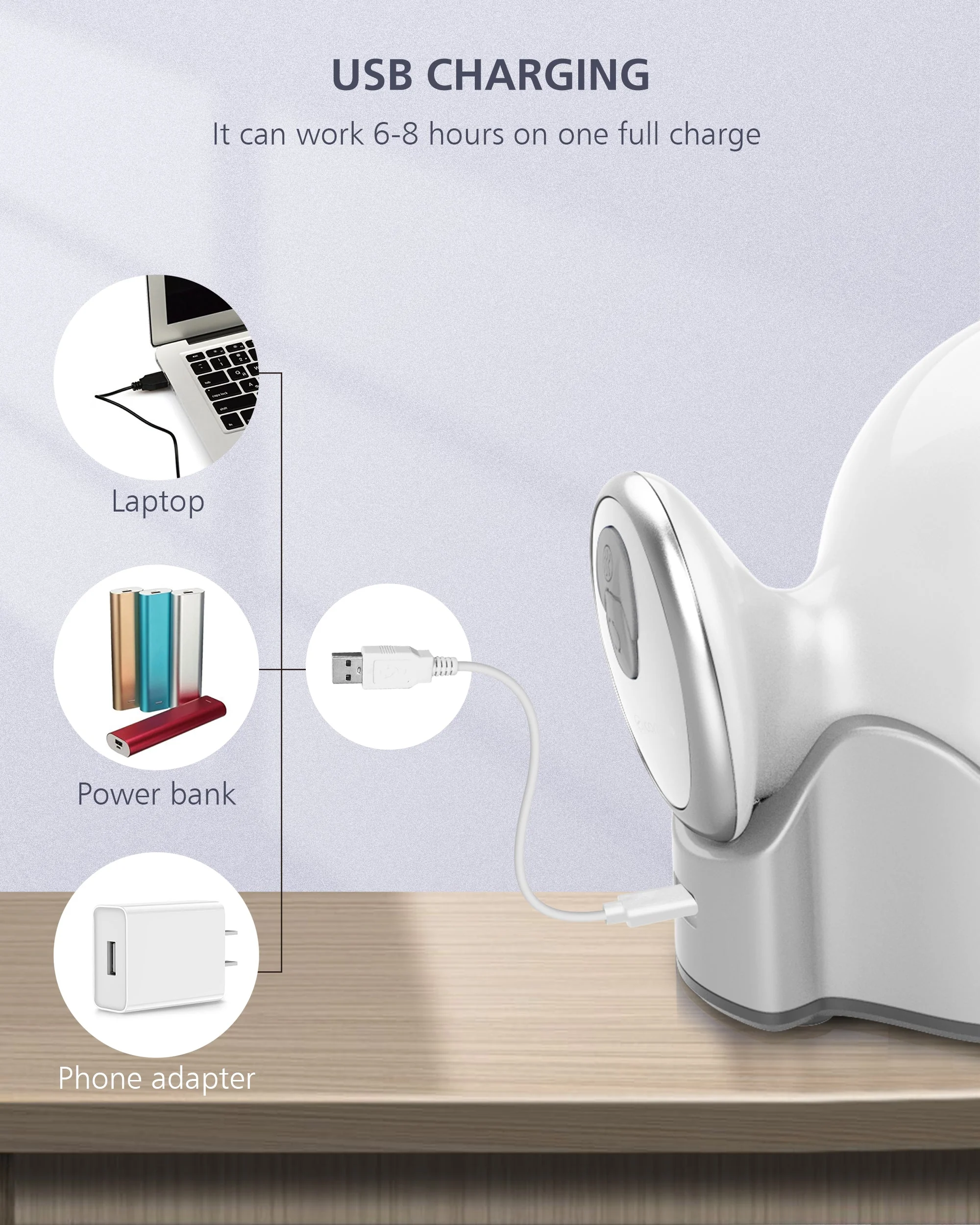 Comfier Head Massager, Cordless Scalp Massager (White) - 4903W - Image 6