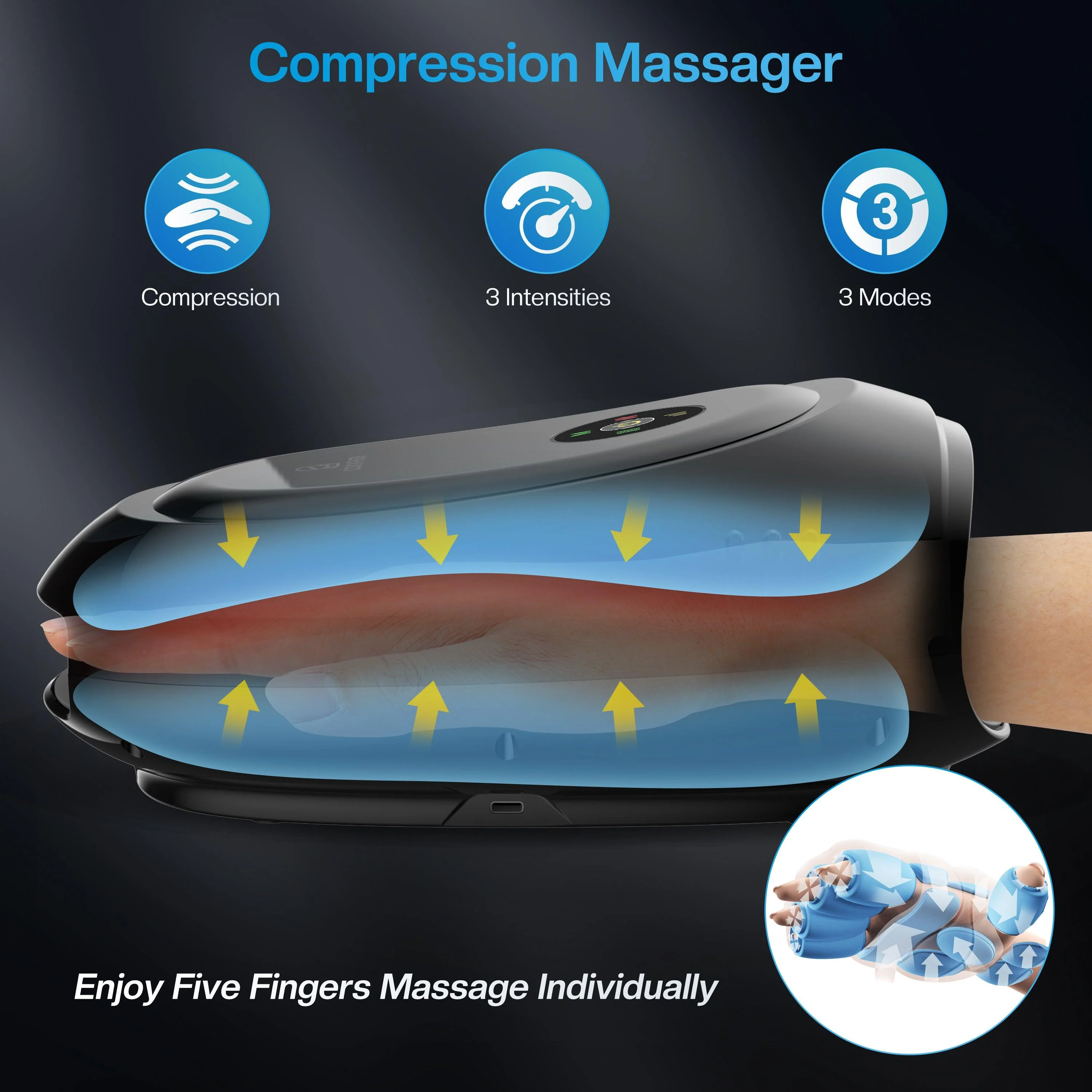 Wireless Hand Massager with APP Control, Hand Wrist Finger Massager - 4101 - Image 5