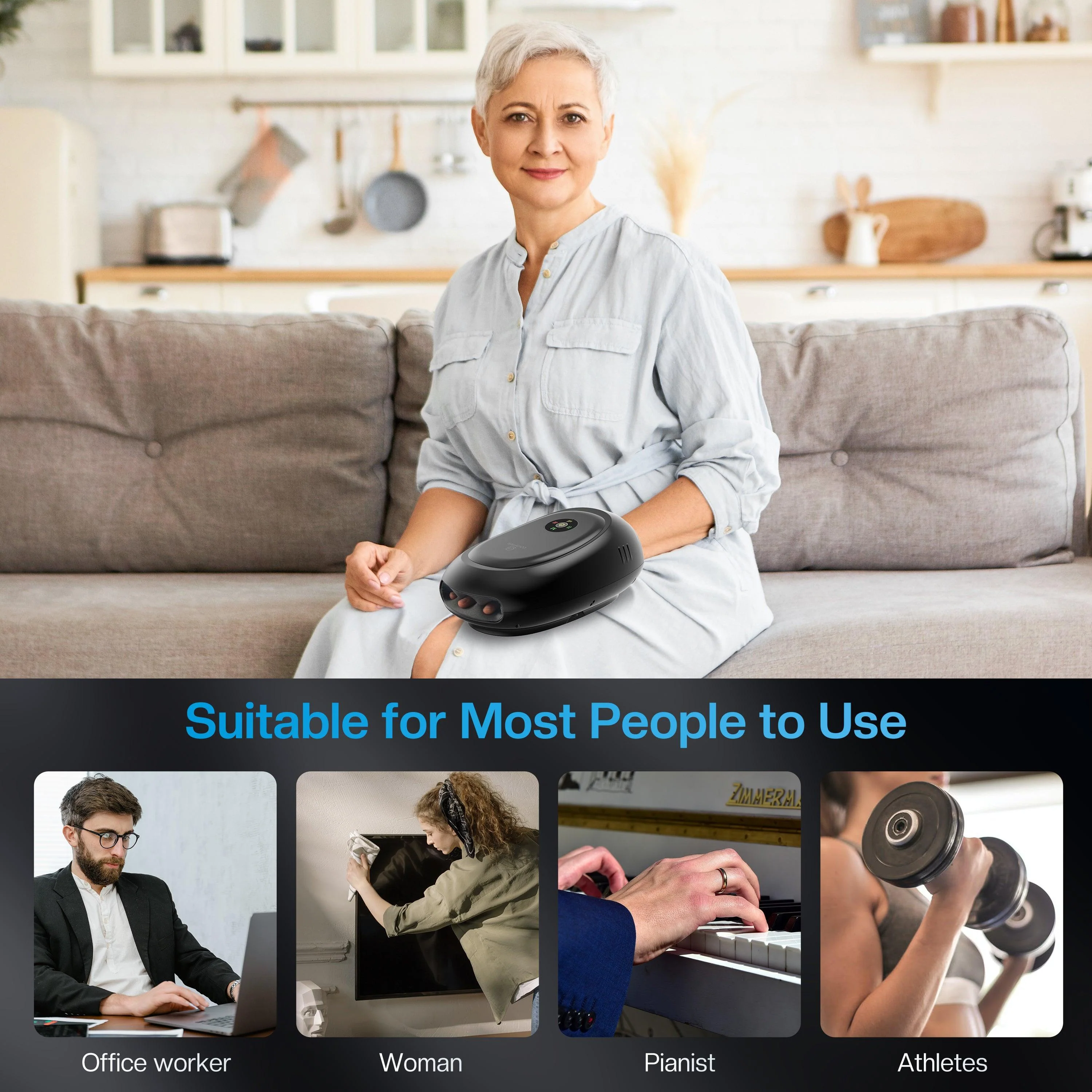 Wireless Hand Massager with APP Control, Hand Wrist Finger Massager - 4101 - Image 8