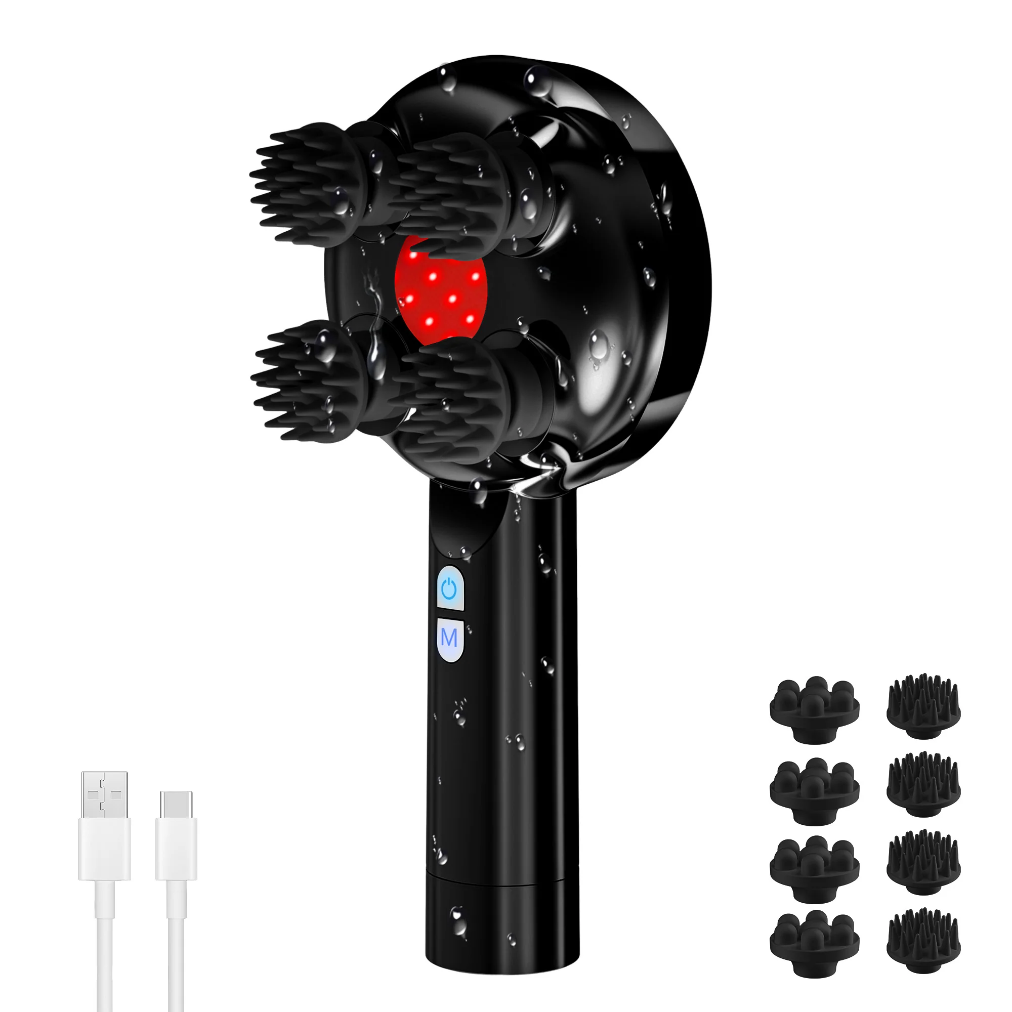 Cordless Handheld Scalp Massager with 8 Silicone Claws - 4507 - Image 9