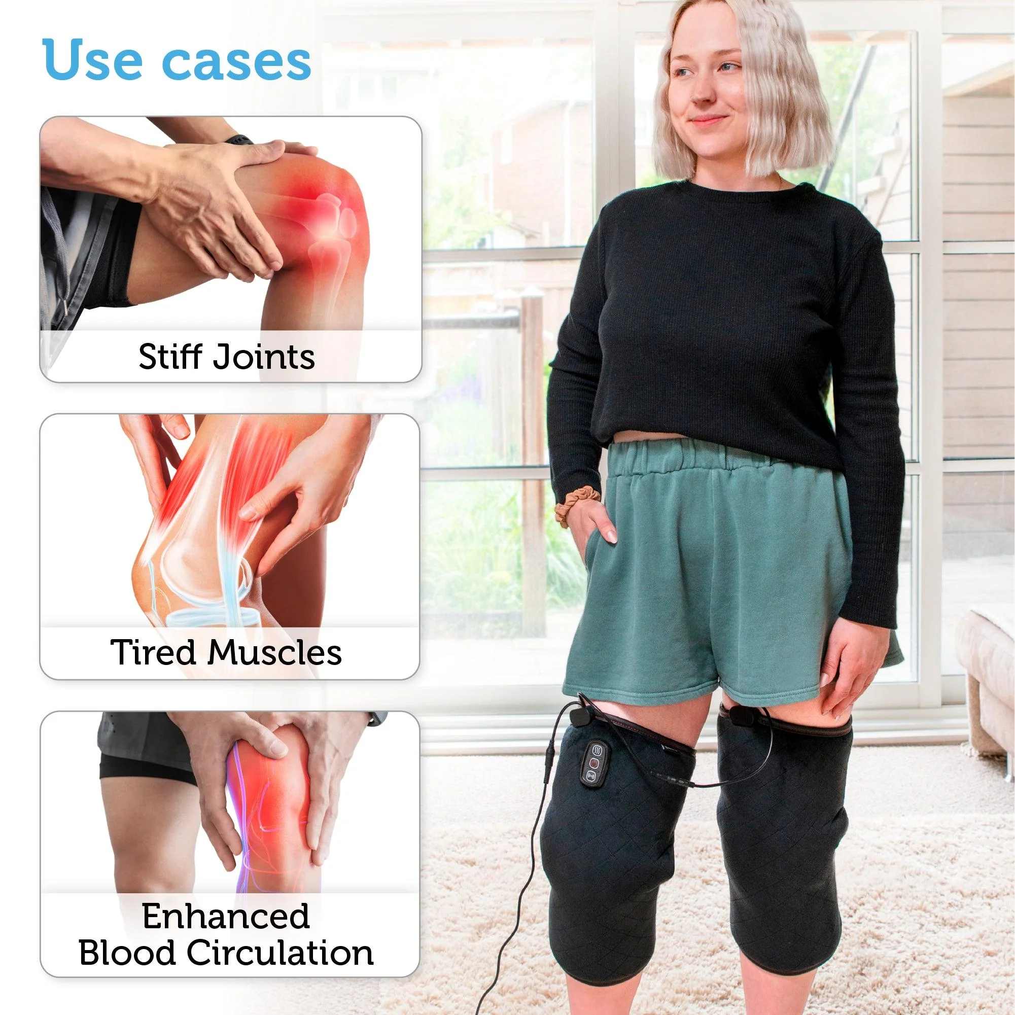 Heated Knee Massager for Knee Pain Relief, Knee Warmers Wrap - 5701 - Image 5
