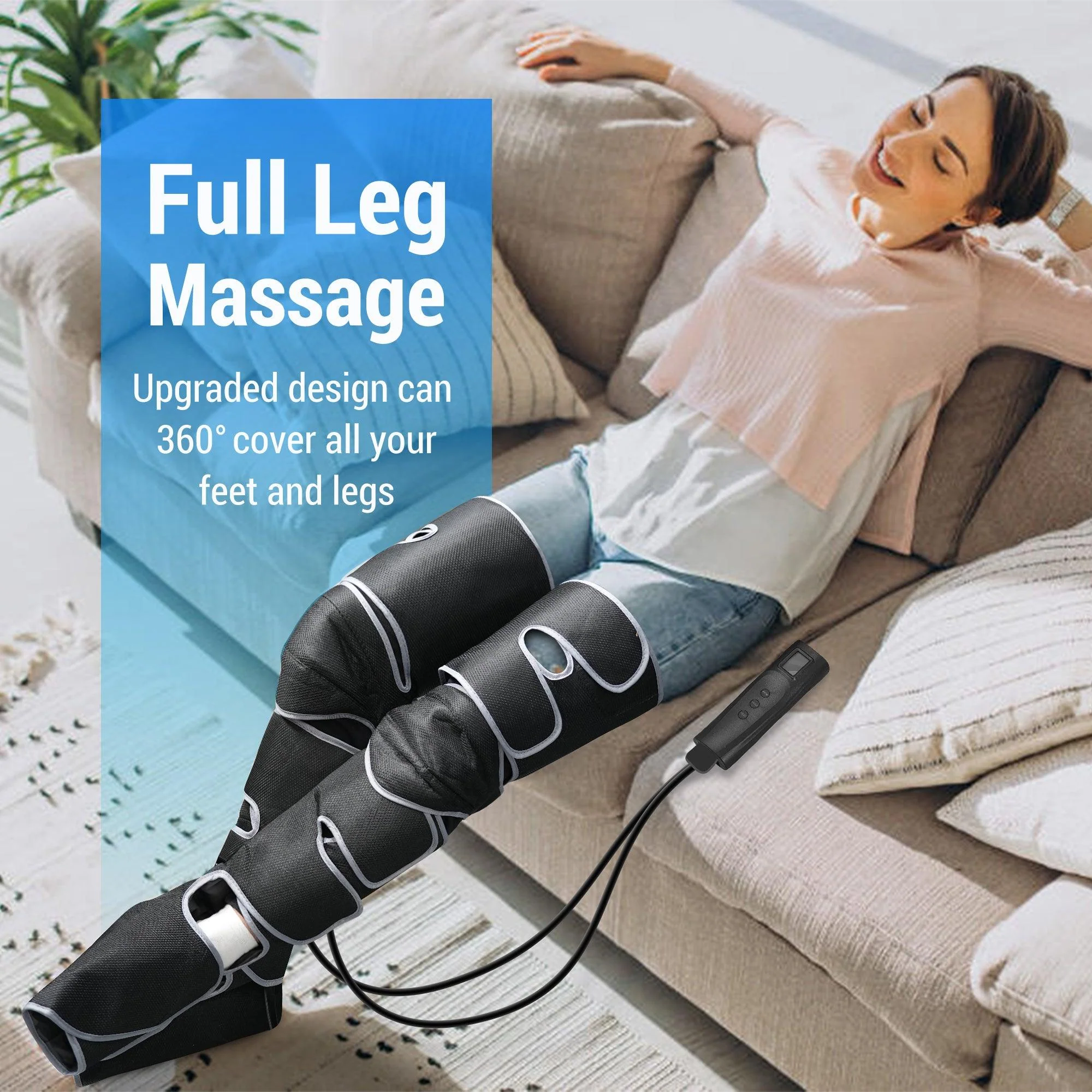 Leg Massager for Pain Relief, Leg Compression Machine - 7204B - Image 2