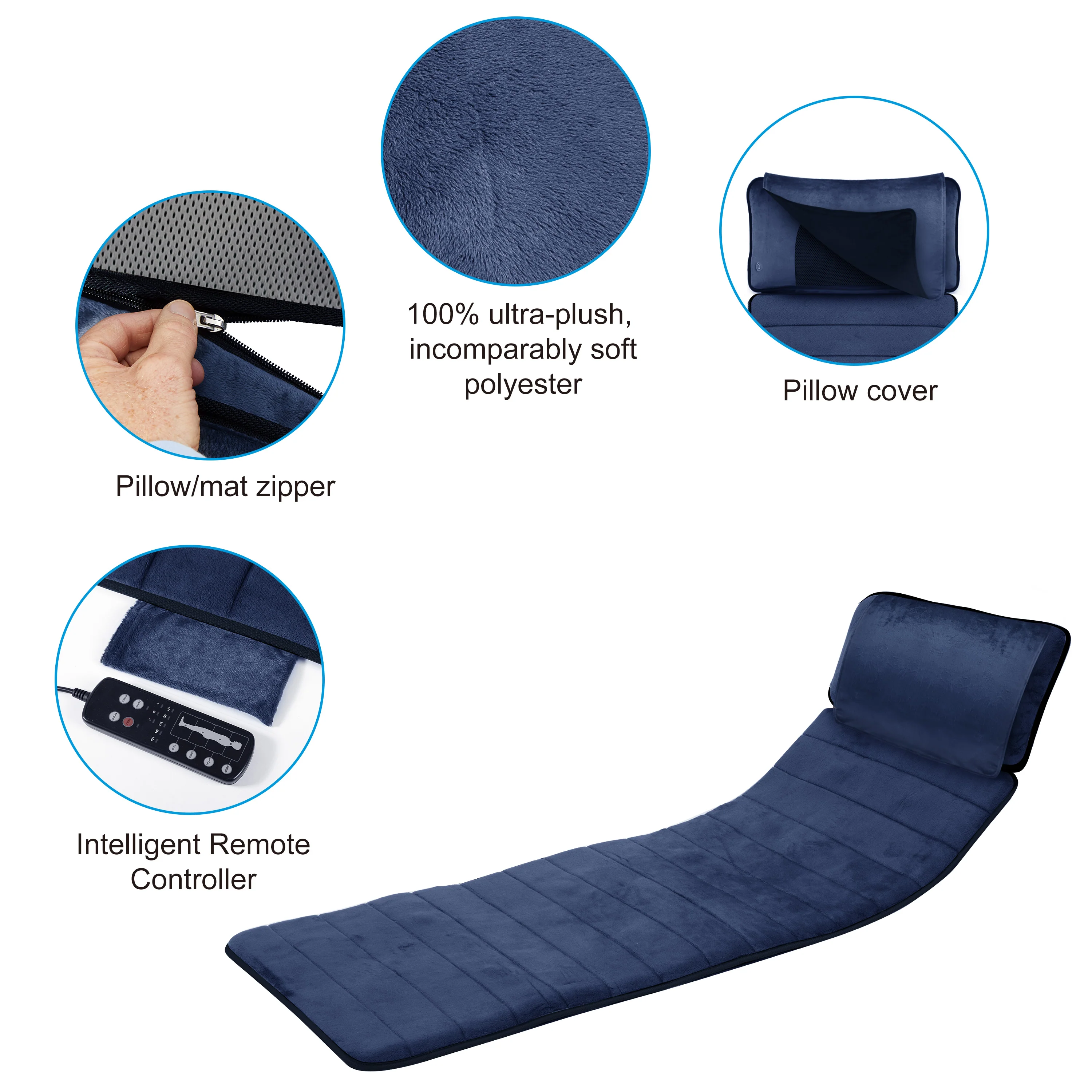 Heated Massage Pad with Movable Shiatsu Neck Massage Pillow & APP Control - 3603U-APP - Image 5