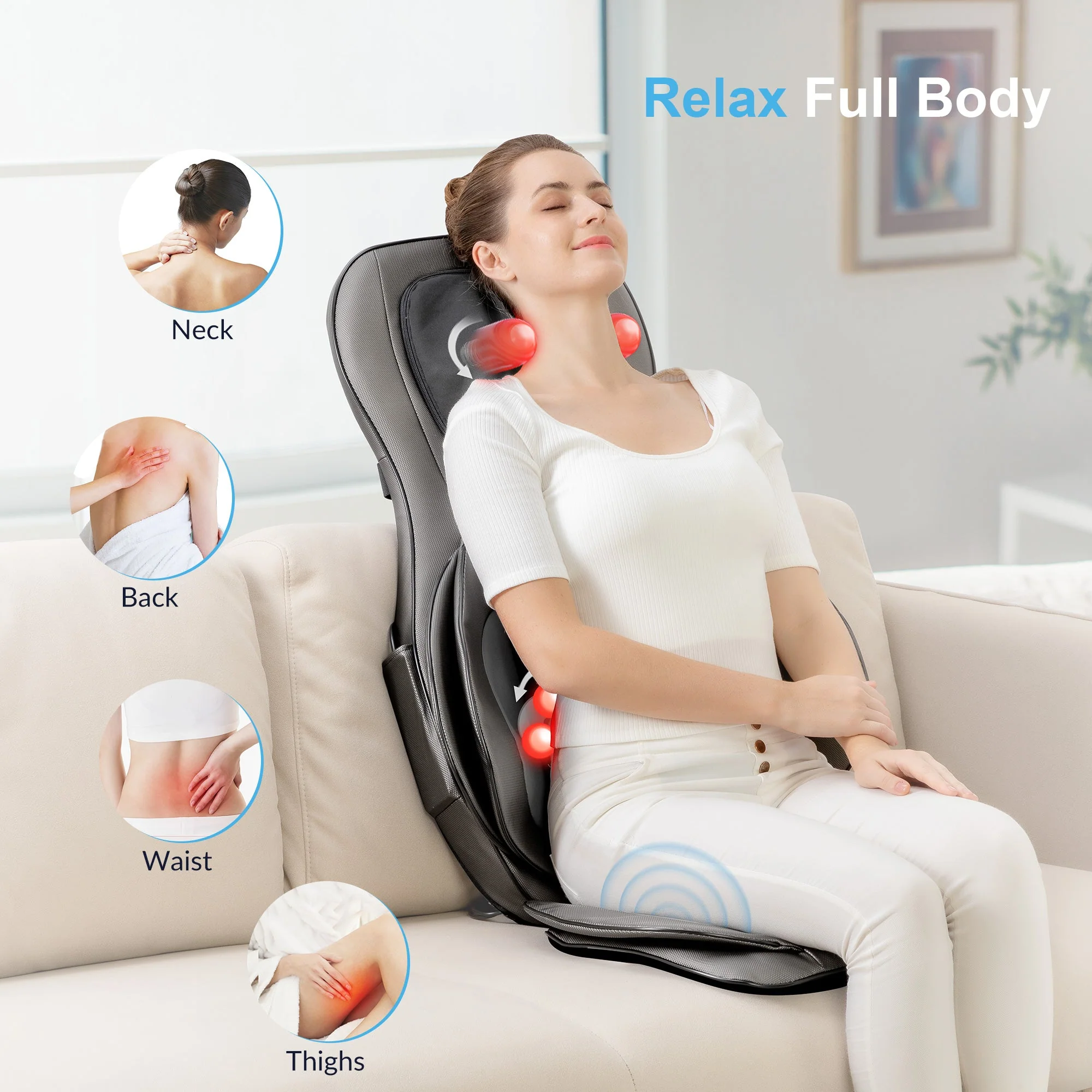 Neck & Back Massager with heat, Air Compress & Shiatsu - 2307 - Image 5