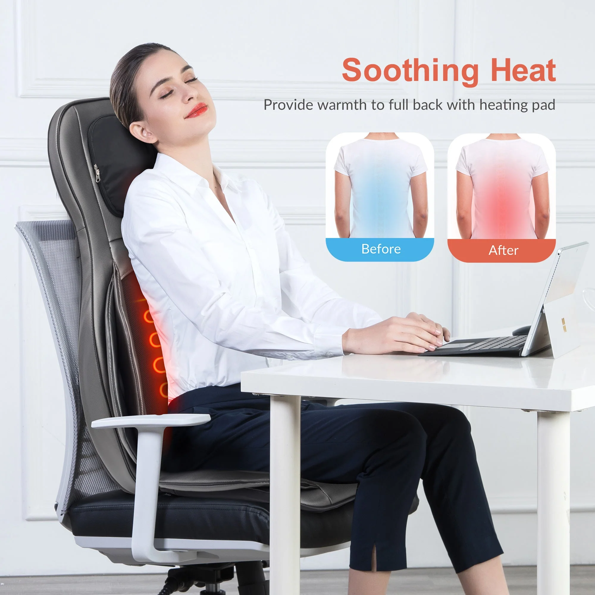 Neck & Back Massager with heat, Air Compress & Shiatsu - 2307 - Image 6