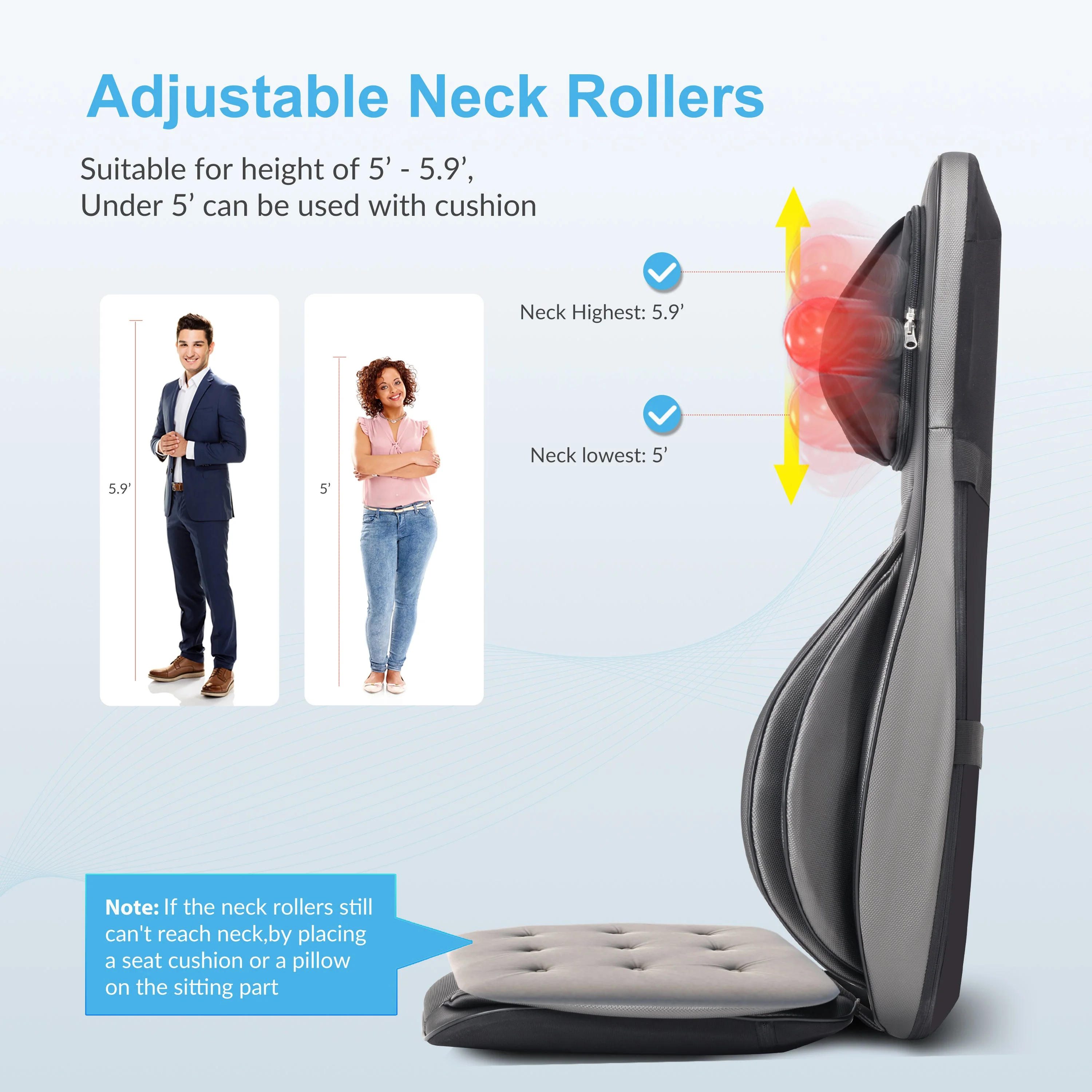 Neck & Back Massager with heat, Air Compress & Shiatsu - 2307 - Image 7