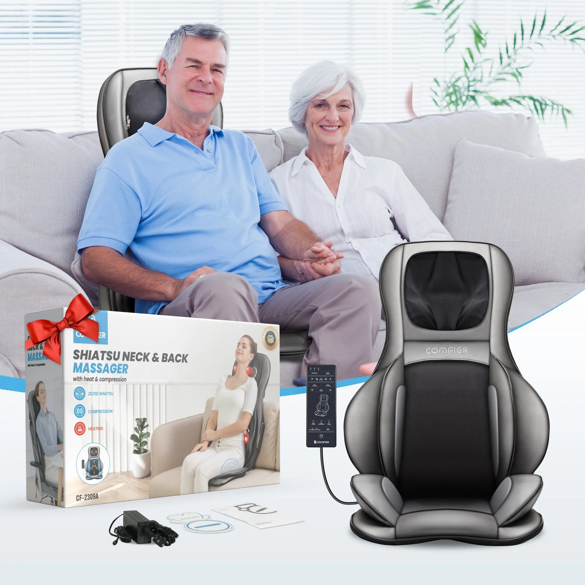Neck & Back Massager with heat, Air Compress & Shiatsu - 2307 - Image 9