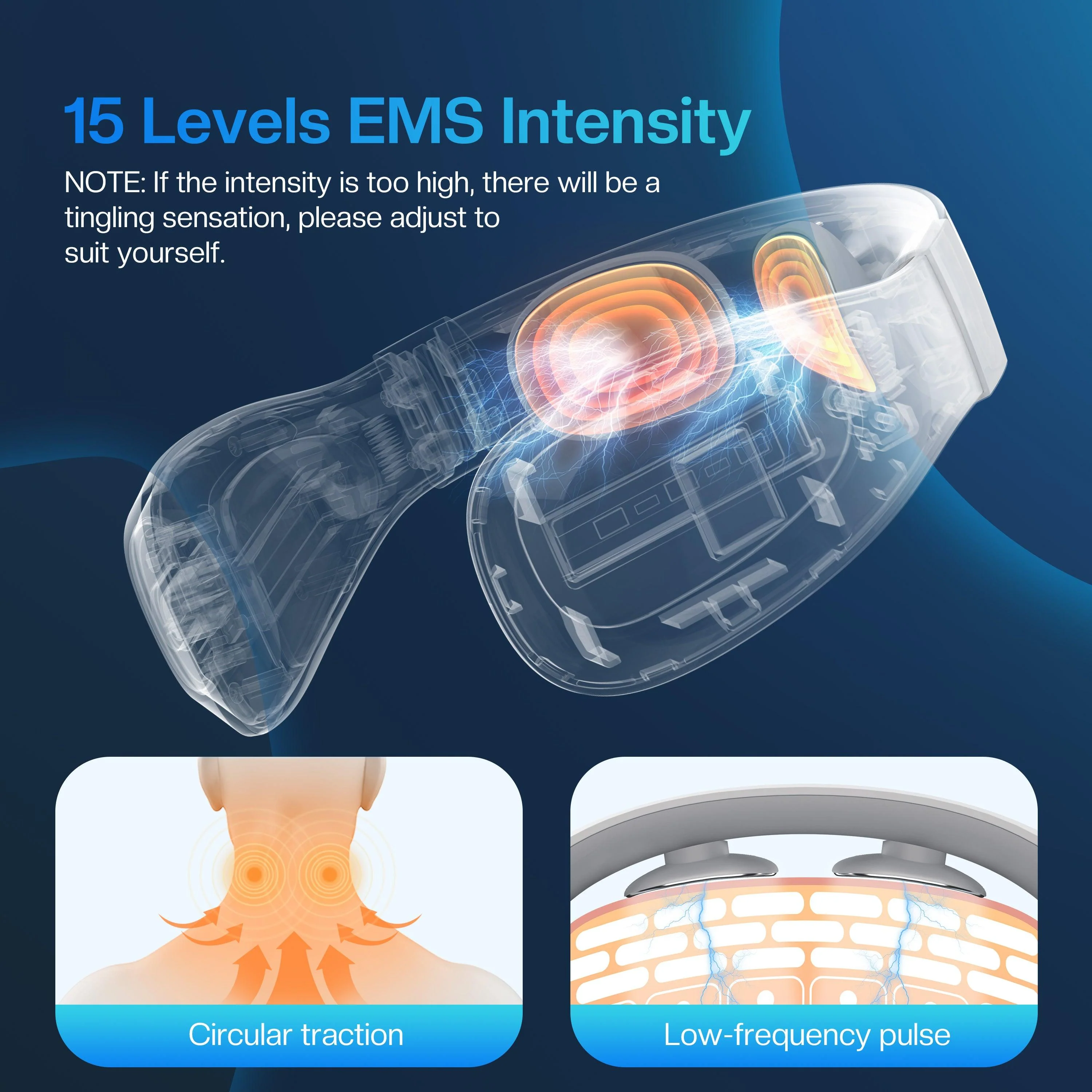 Portable Intelligent Electric Pulse Neck Massager with Heat for Pain Relief - 6322 - Image 3