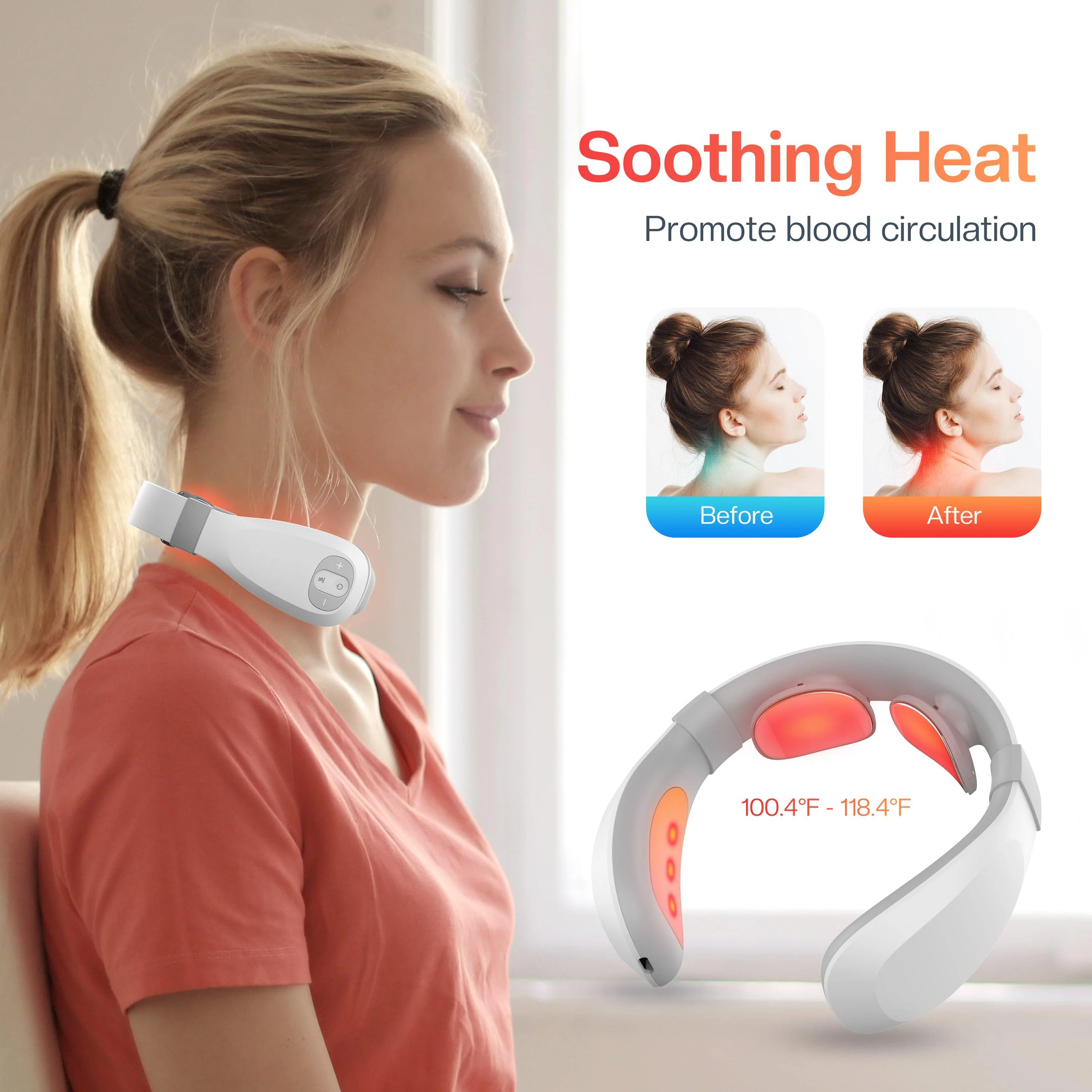 Portable Intelligent Electric Pulse Neck Massager with Heat for Pain Relief - 6322 - Image 4
