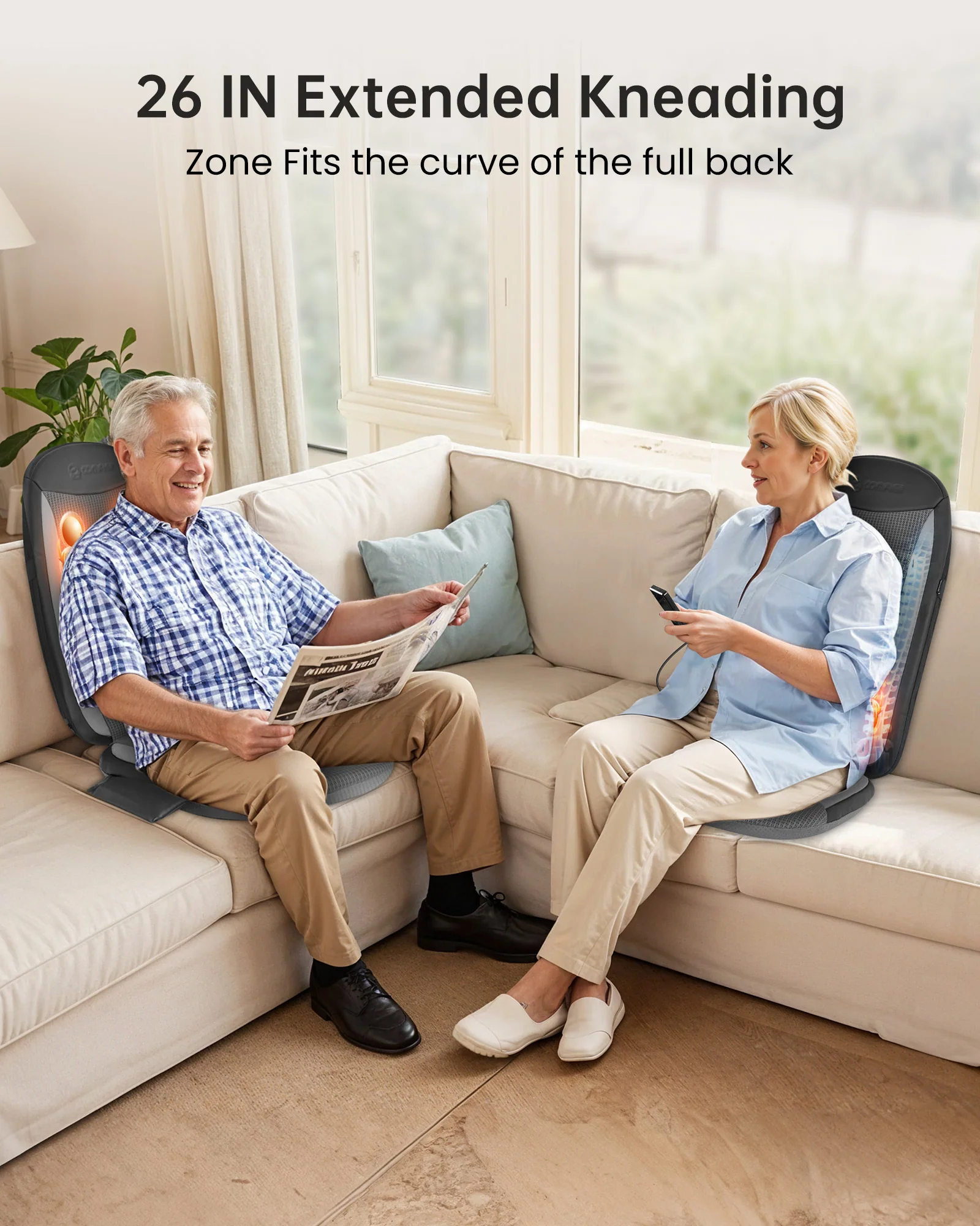 Portable Shiatsu Back Massager with Heat - 2208 - Image 8