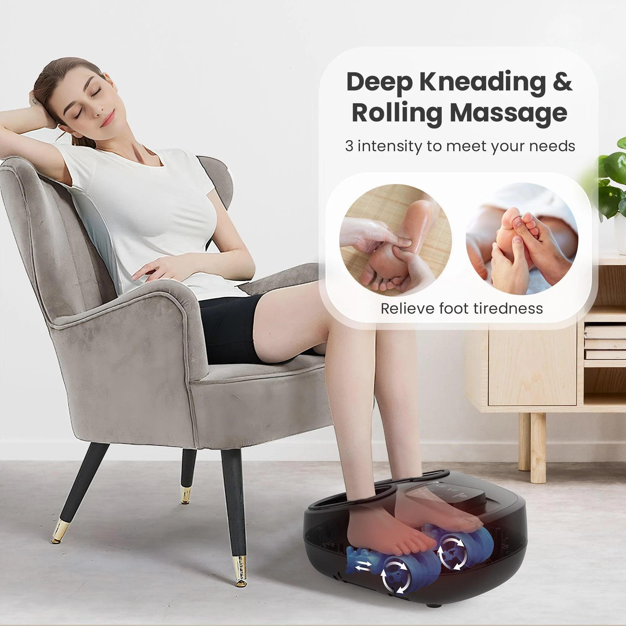Shiatsu Foot Massager with Remote Control & Glass Touch Screen - 5250N - Image 4