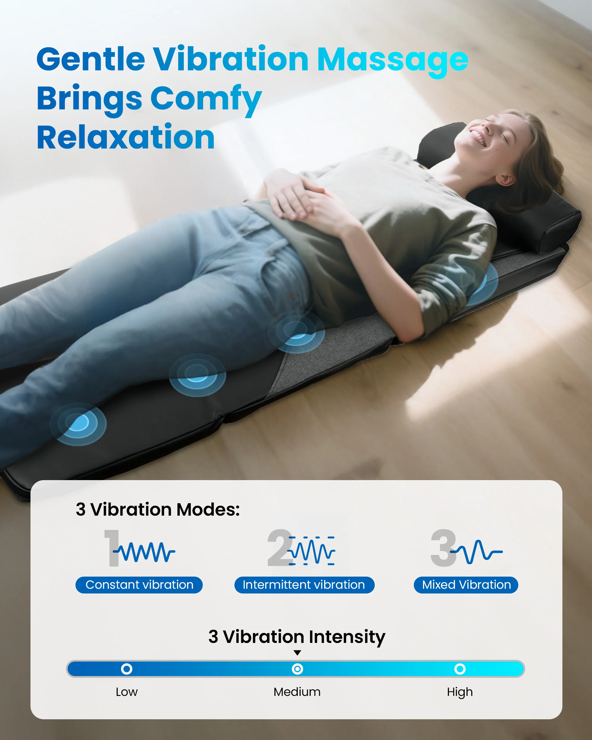 Shiatsu Full Body Massage Mat with Heat, Back Massage Pad - 3407 - Image 5