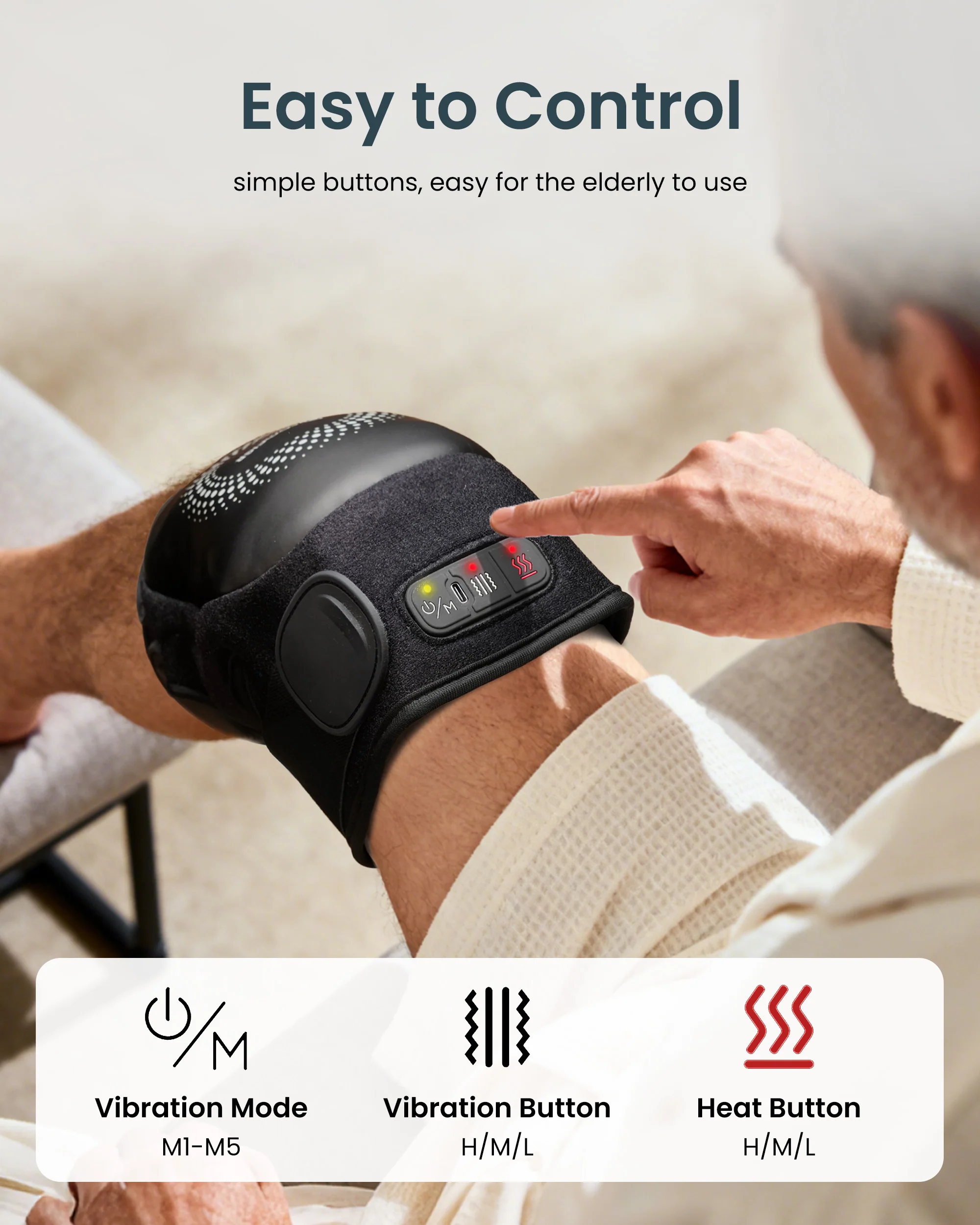 Cordless Knee Massager with Heat - 5512 - Image 4