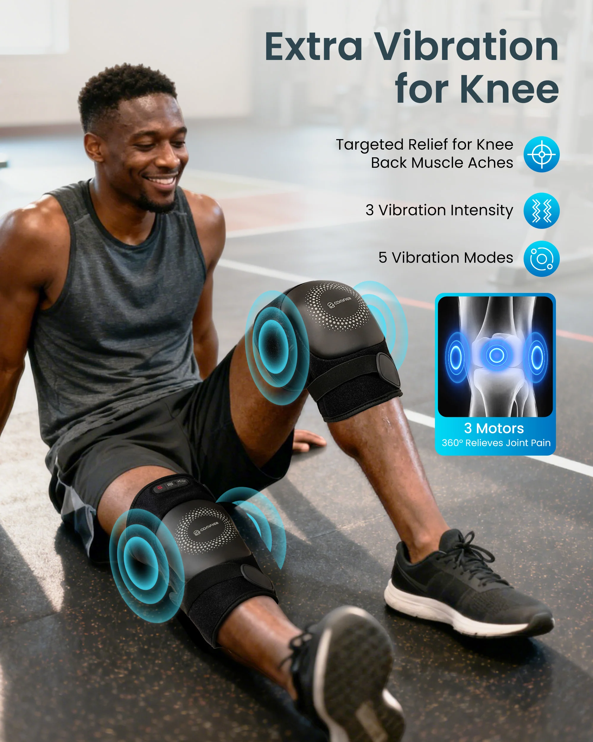 Cordless Knee Massager with Heat - 5512 - Image 8