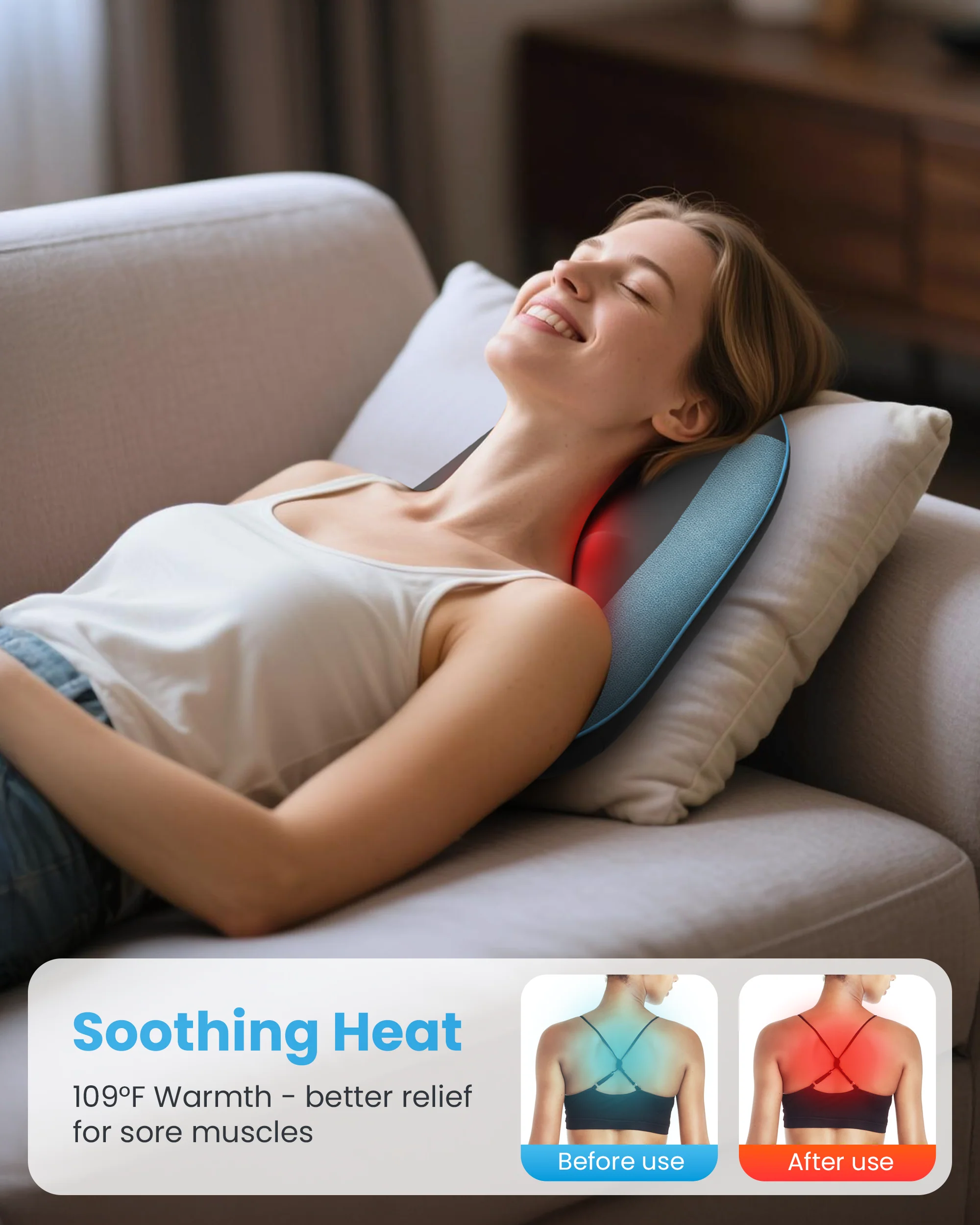 Cordless Lower Back Massager with Heat - 1508 - Image 5