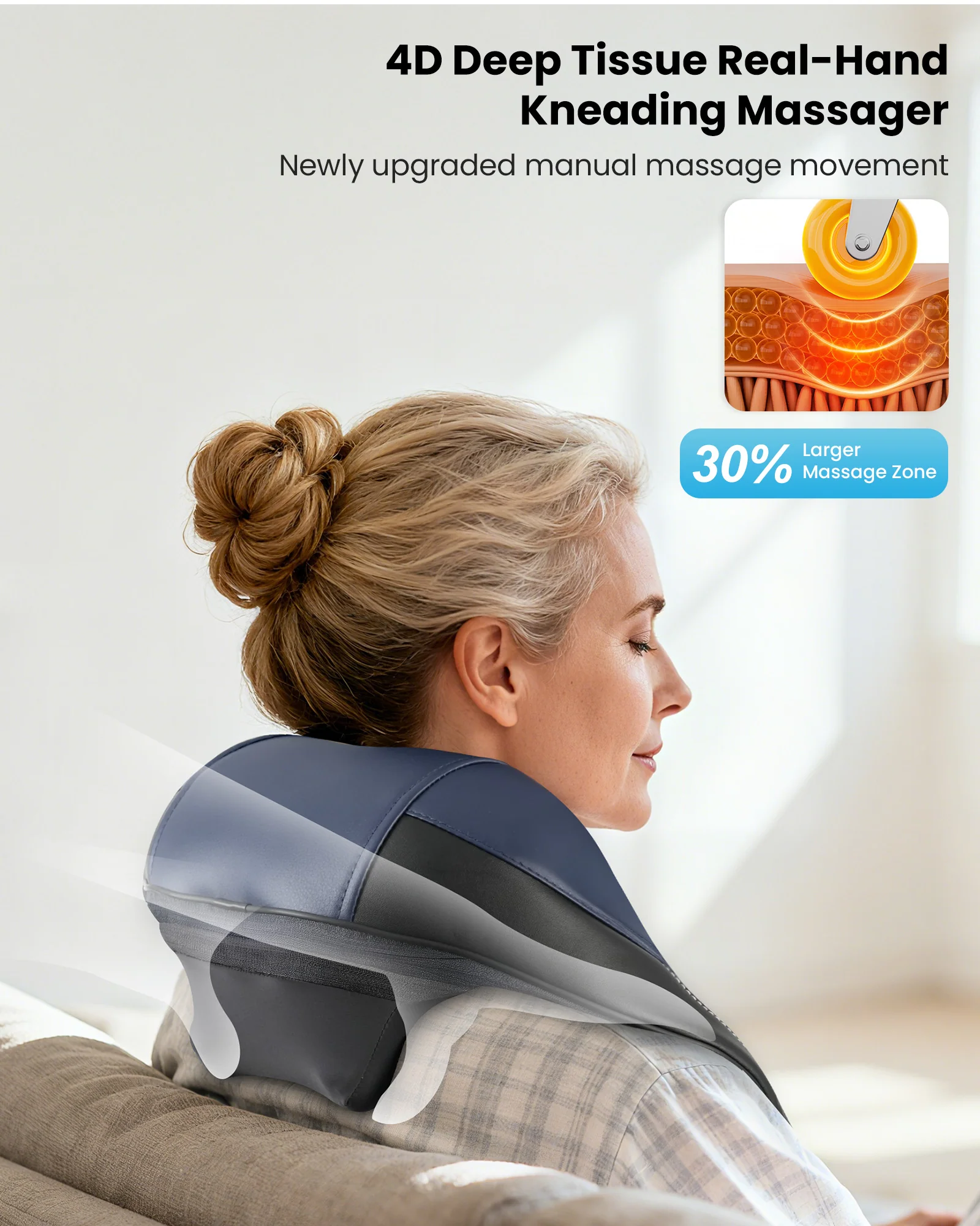 Cordless Neck and Shoulder Massager, Rechargeable Gifts - 6702 - Image 4