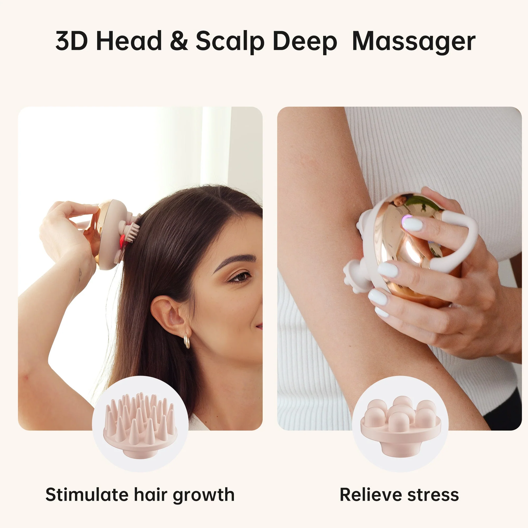 Cordless Scalp Massager with 3 kneading Modes & 8 Claws - 4402 - Image 8