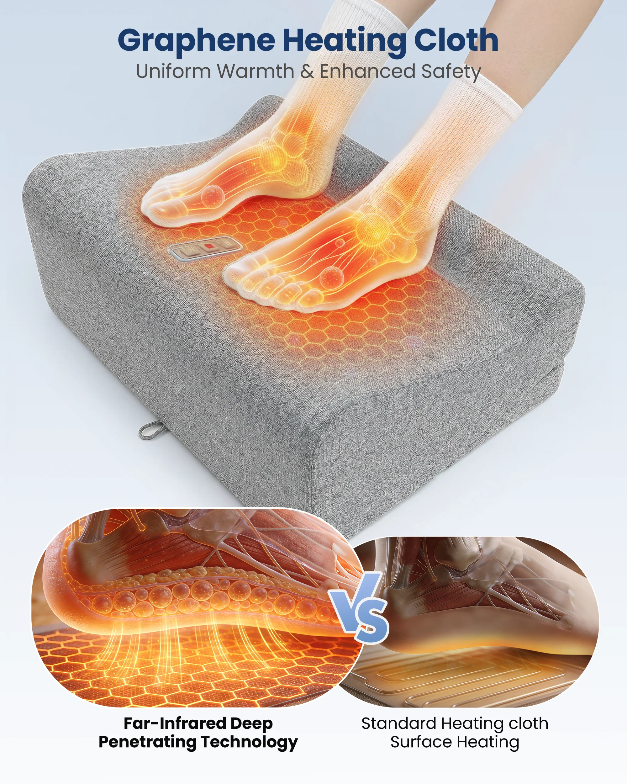 Ergonomic Heated Footrest with Vibration - 5502 - Image 2