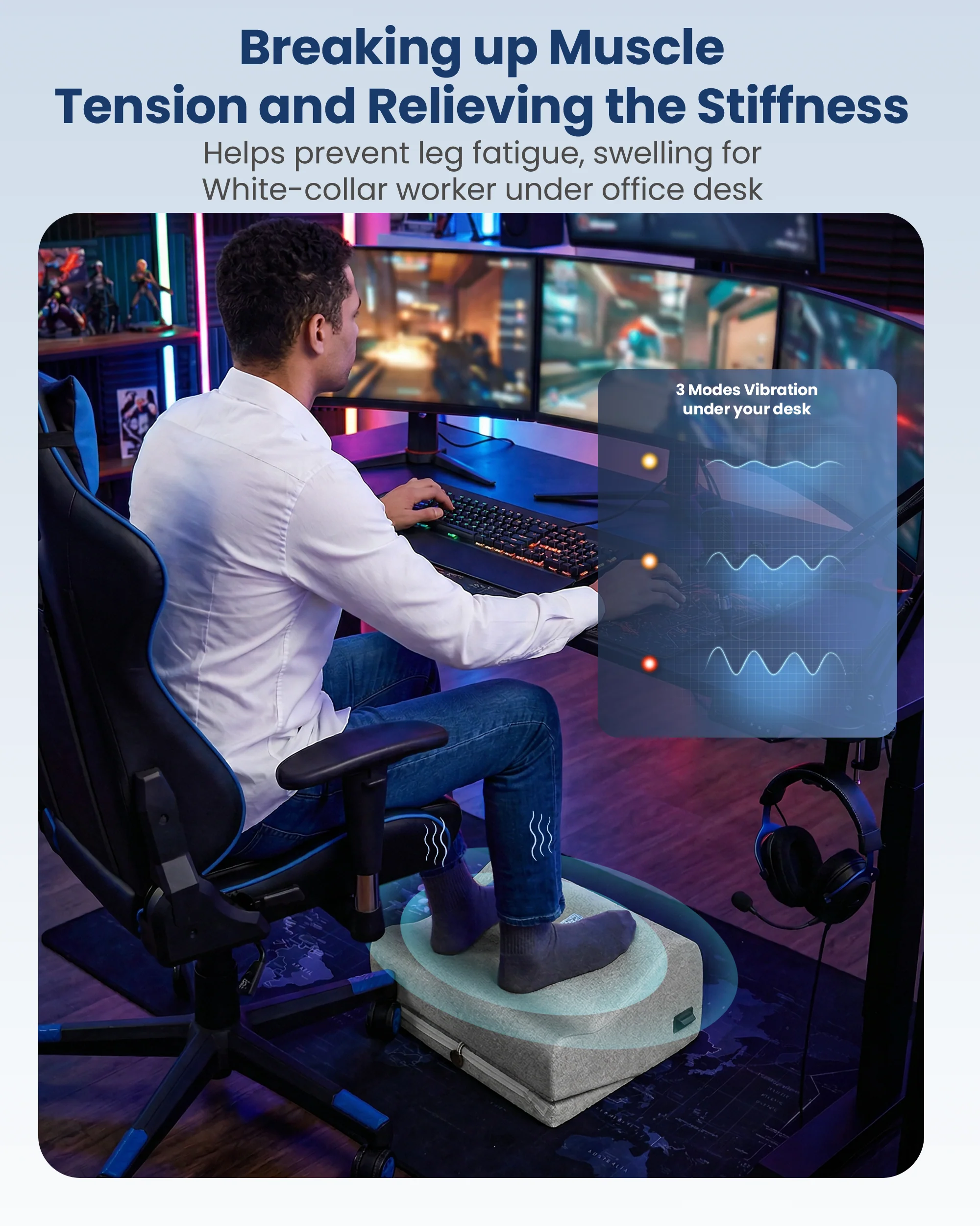 Ergonomic Heated Footrest with Vibration - 5502 - Image 4