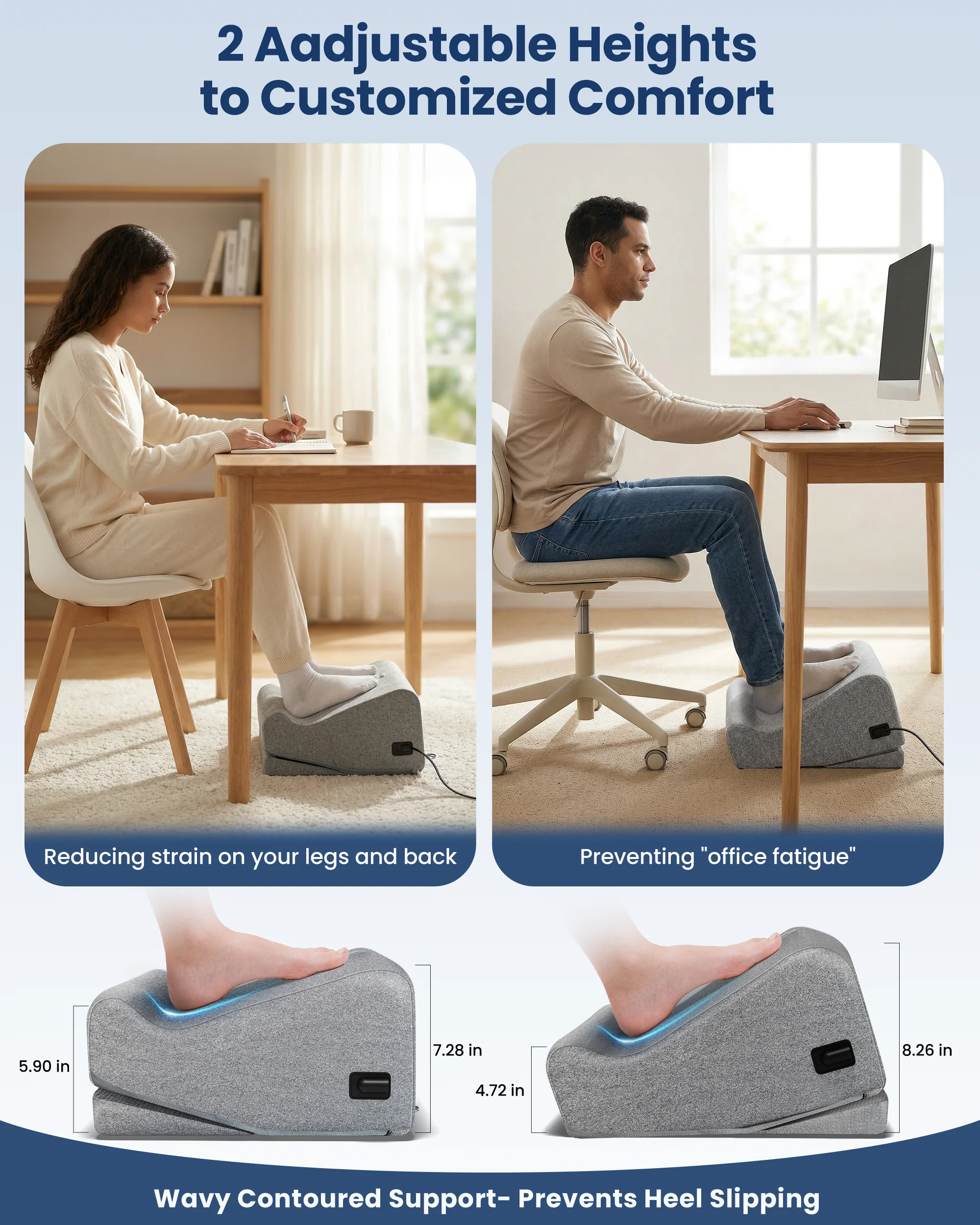 Ergonomic Heated Footrest with Vibration - 5502 - Image 6