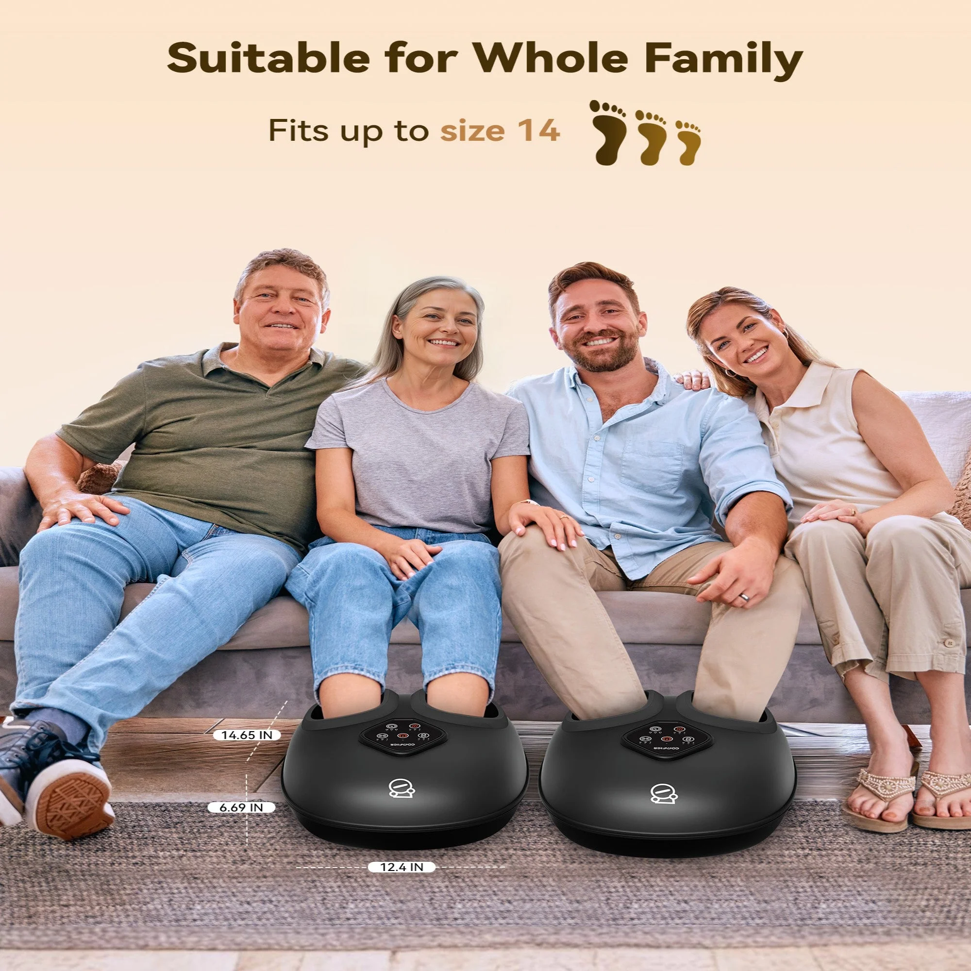 2026 Upgrade Larger Shiatsu Foot Massager with Size 14 - 5425 - Image 4