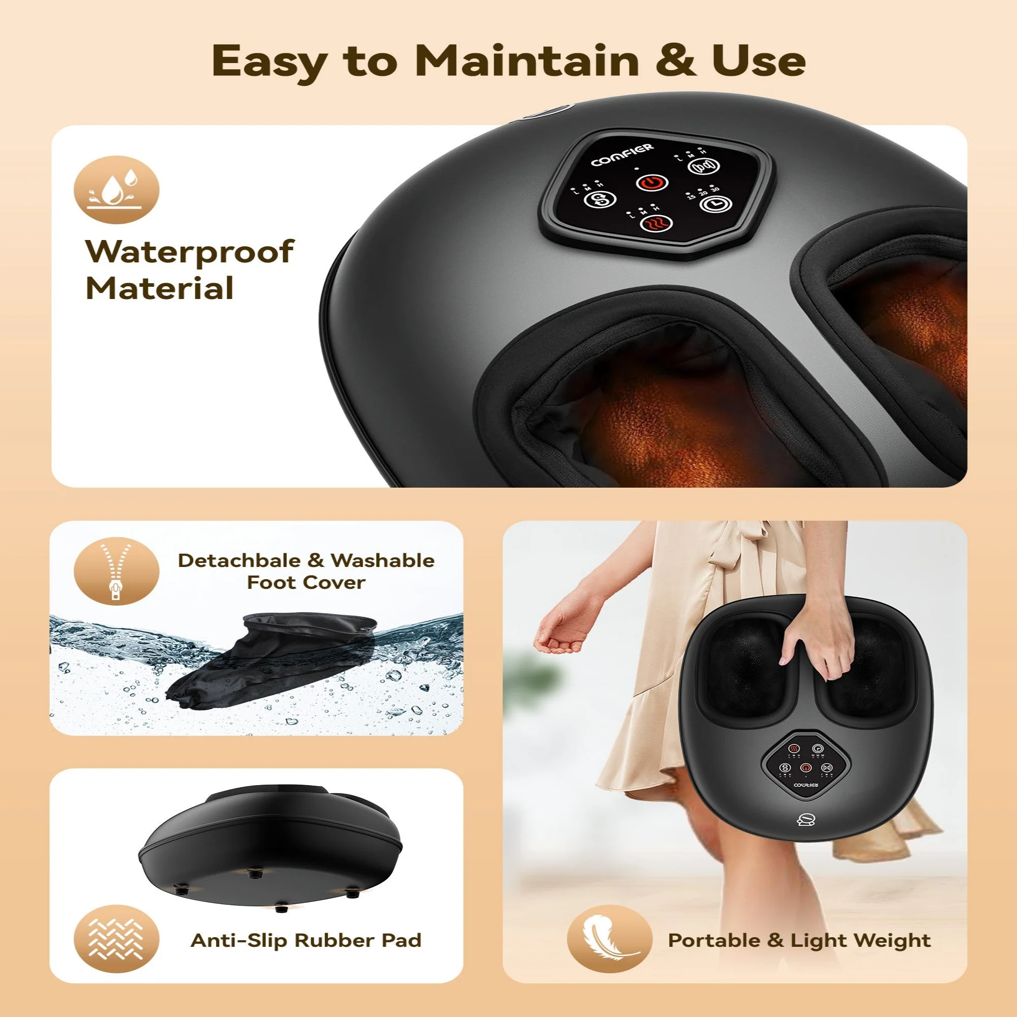 2026 Upgrade Larger Shiatsu Foot Massager with Size 14 - 5425 - Image 7