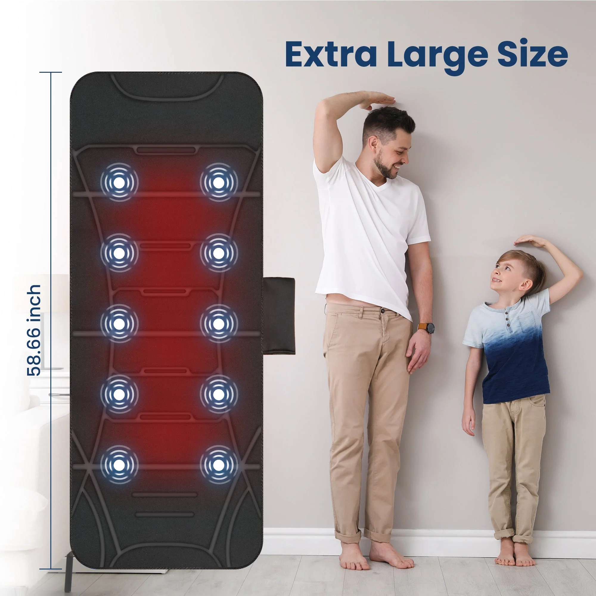 Vibrating Heating Massage Pad with 10 Vibration Motors & 5 Massage Modes - 3401 - Image 8