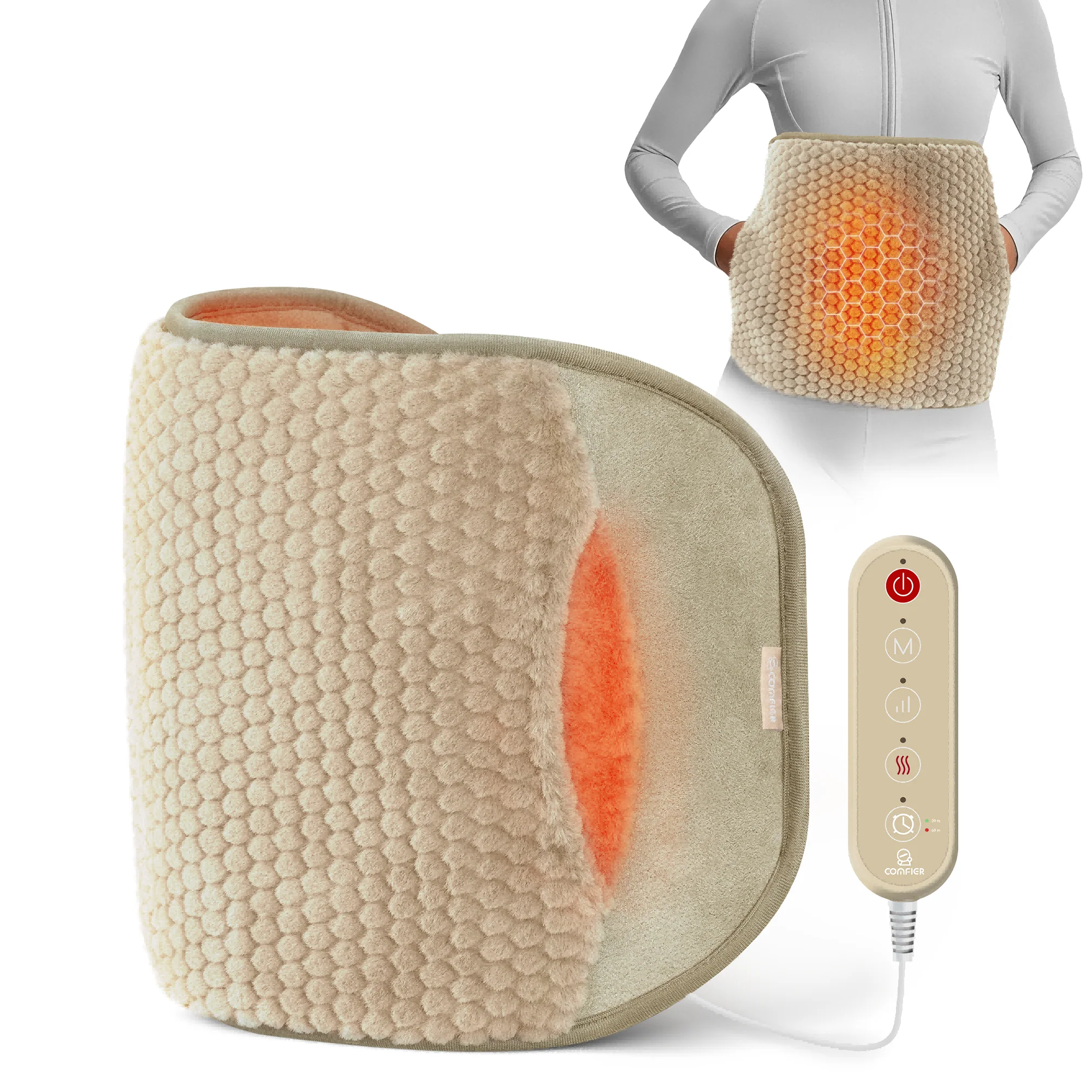 Plush Fabric Heating-Vibrating Massage Mat - 6413