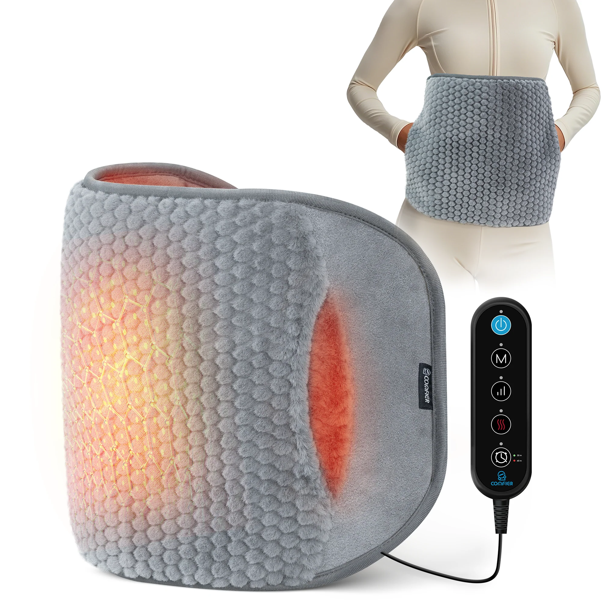 Plush Fabric Heating-Vibrating Massage Mat - 6413 - Image 11