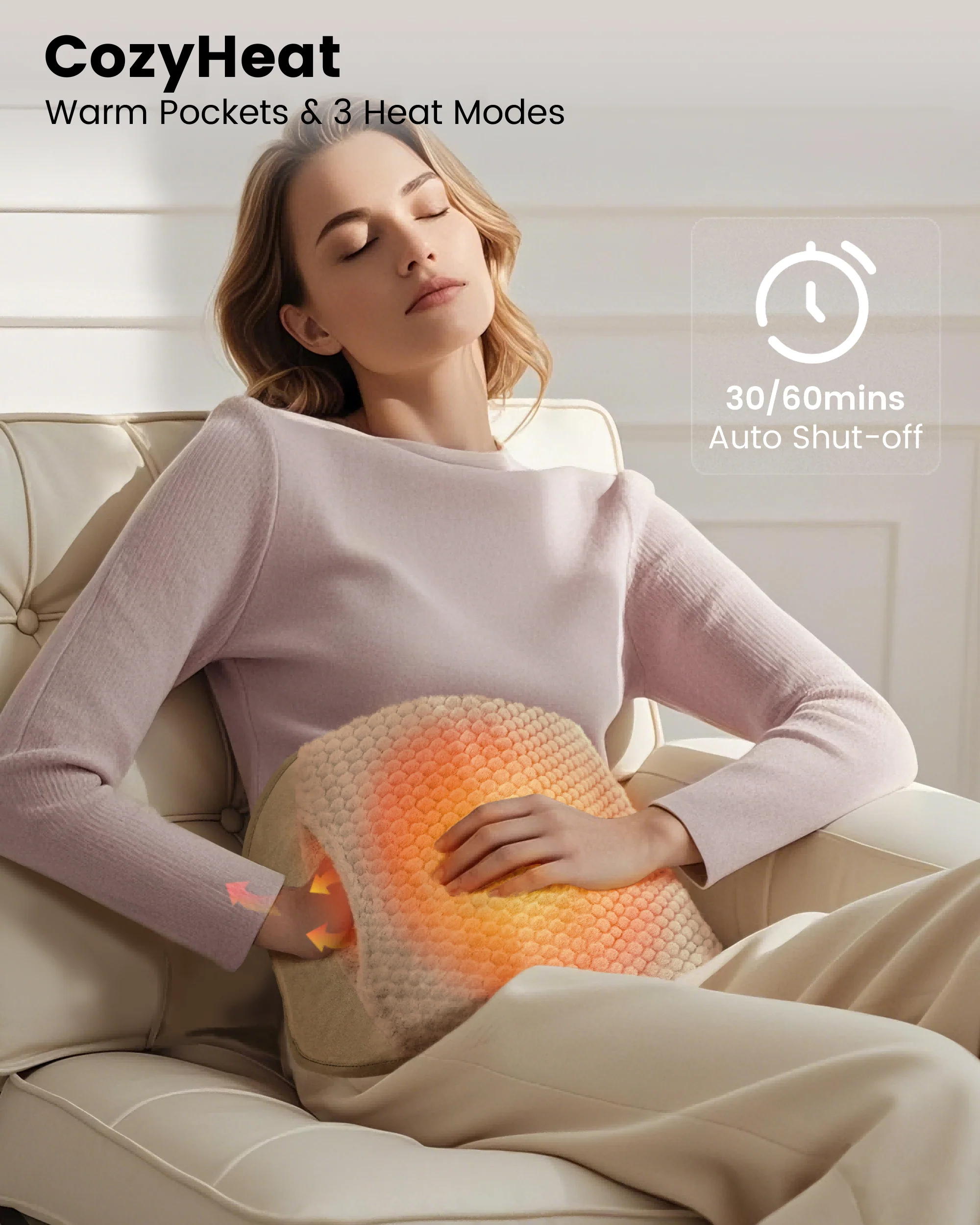 Plush Fabric Heating-Vibrating Massage Mat - 6413 - Image 2