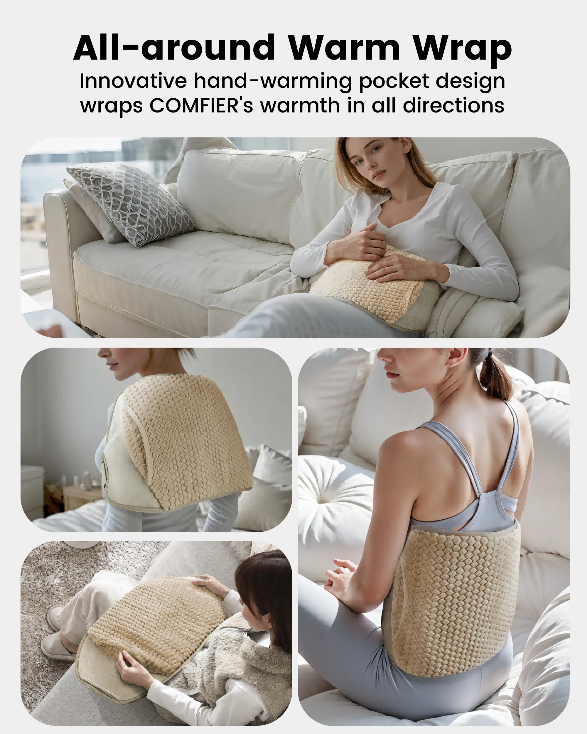Plush Fabric Heating-Vibrating Massage Mat - 6413 - Image 5