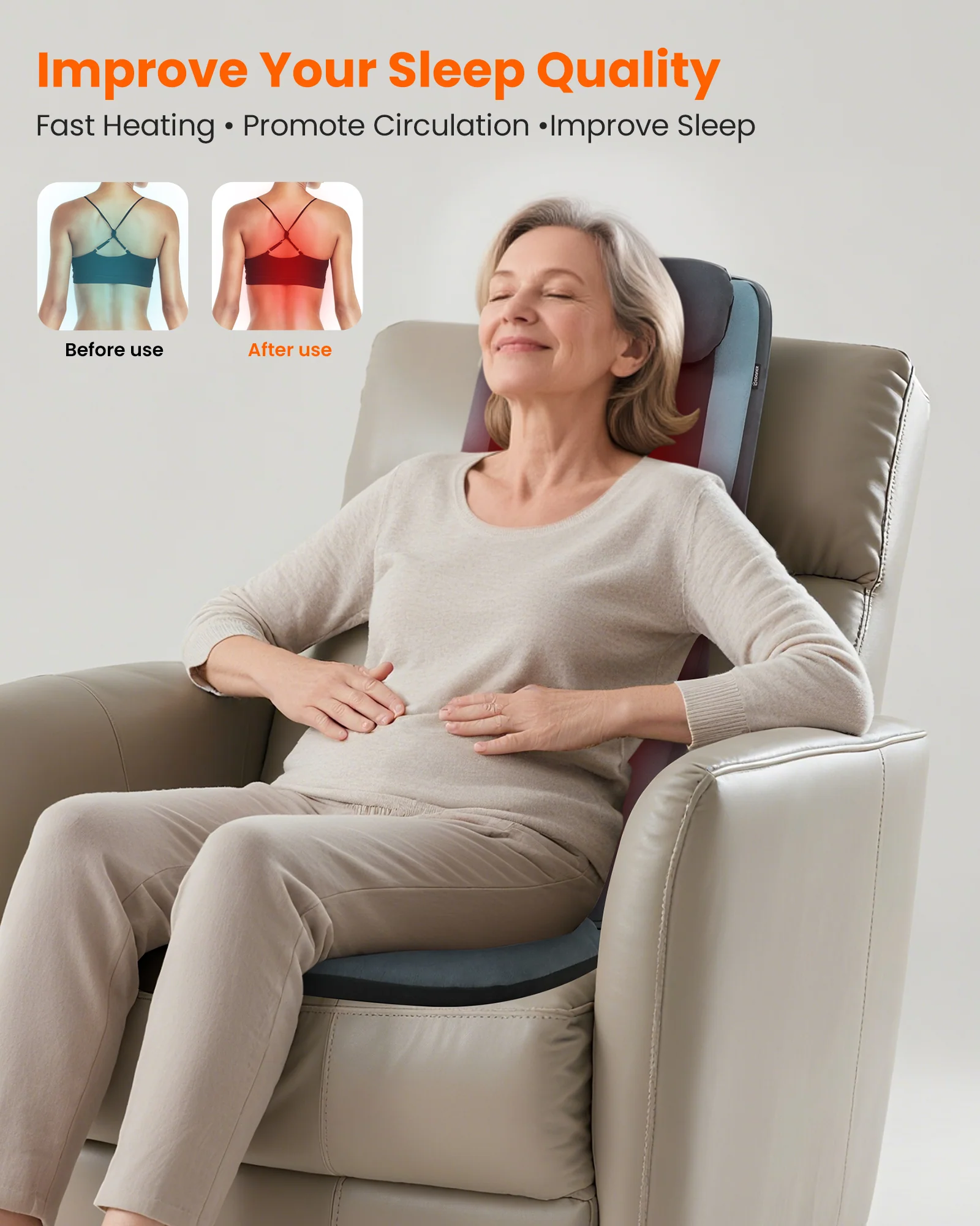 Long Track Dual 3D Rollers Shiatsu Back Massager - 2420 - Image 5