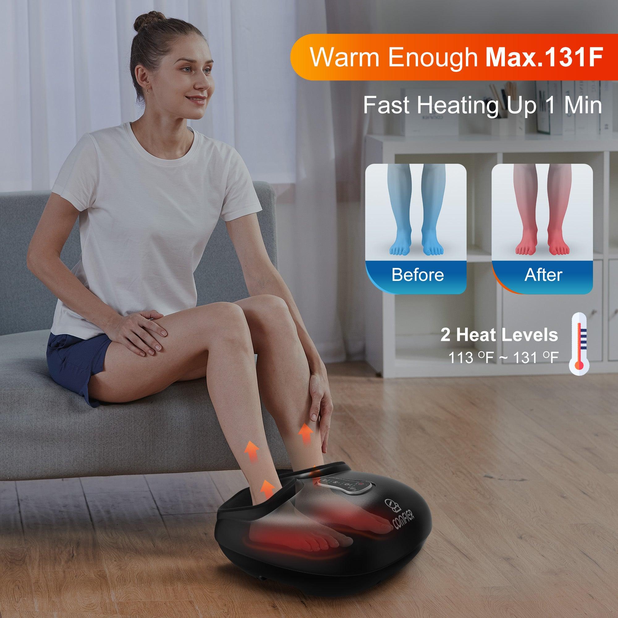 Shiatsu Foot Massager with Pause Function, Heat, Compression, Vibration - 5212 - Image 4
