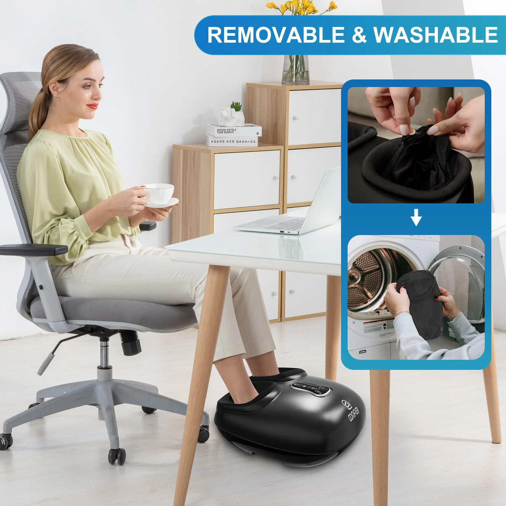 Shiatsu Foot Massager with Pause Function, Heat, Compression, Vibration - 5212 - Image 5